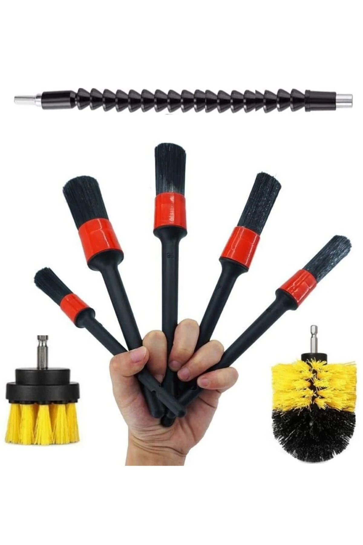 oto araç detaylı temizlik 8li fırça seti iç dış detaylı temizlik fırça takımı ıslak kuru temizlik