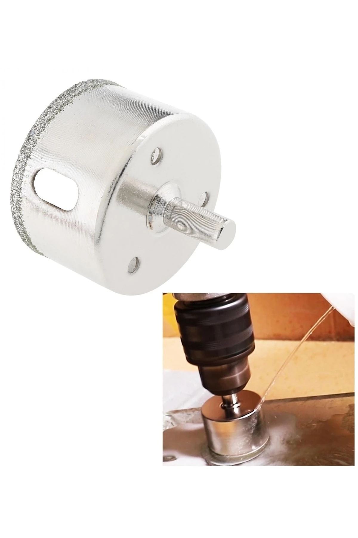 60mm Mermer Granit Fayans Cam Yuvarlak Delme Panç Elmas Uç Yuvarlak Açma Matkap Için Karot