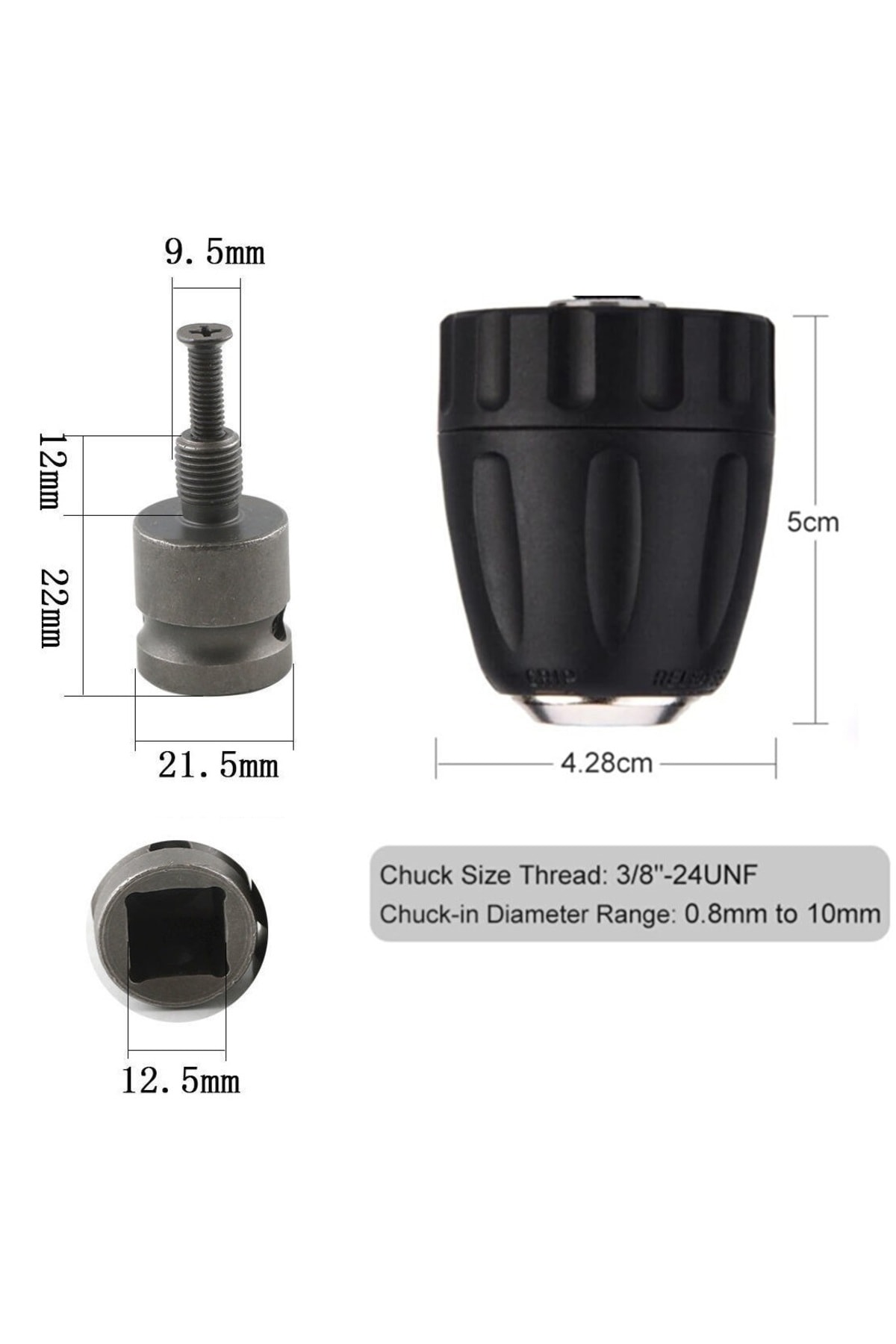 Somun Sökme Sıkma Torklu Makine Için 4lü Lokma Seti Mandren Ve Bits Adaptör 1/2 Bijon