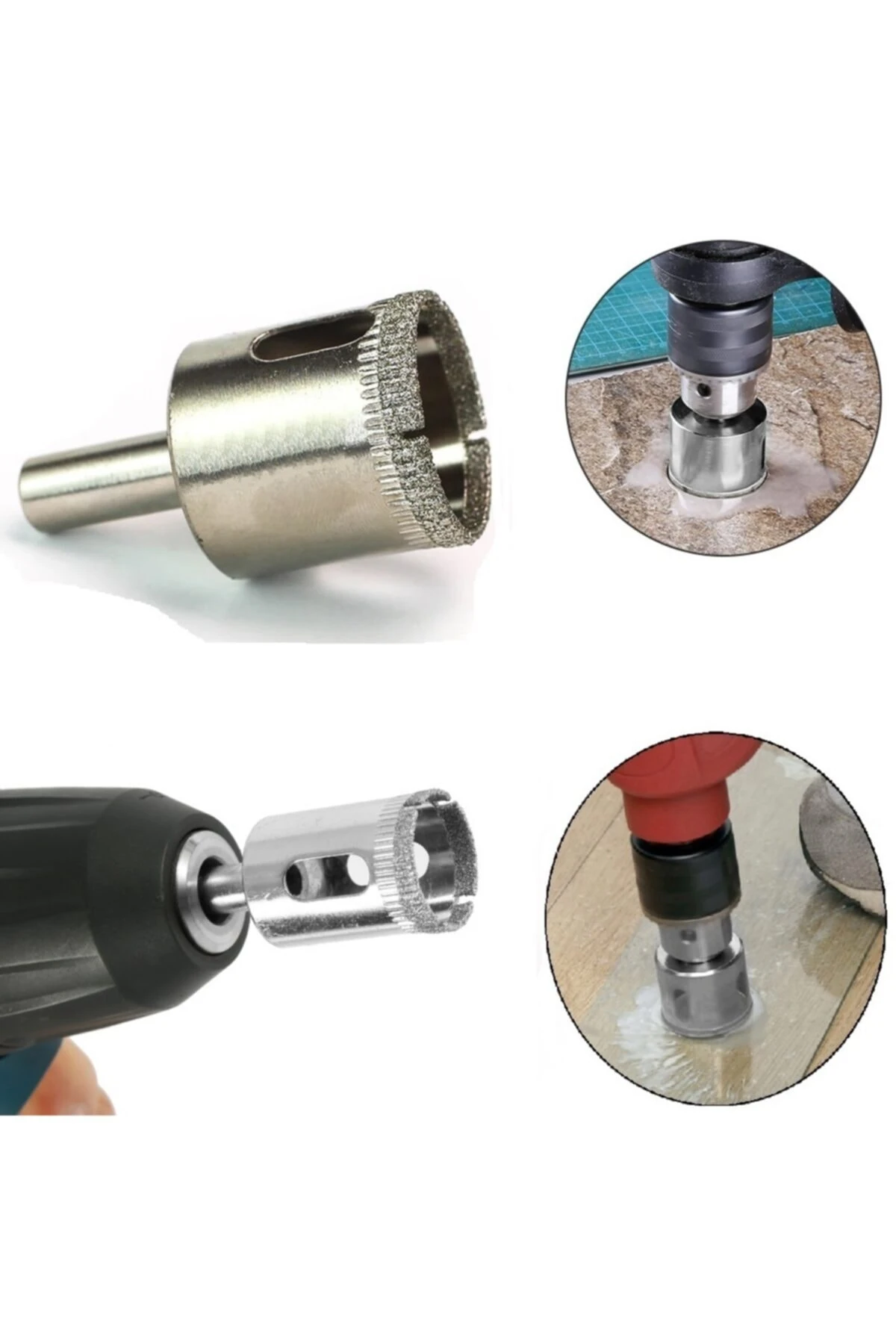 32mm Mermer Granit Fayans Cam Yuvarlak Delme Panç Elmas Uç Yuvarlak Açma Matkap Için Karot Ucu