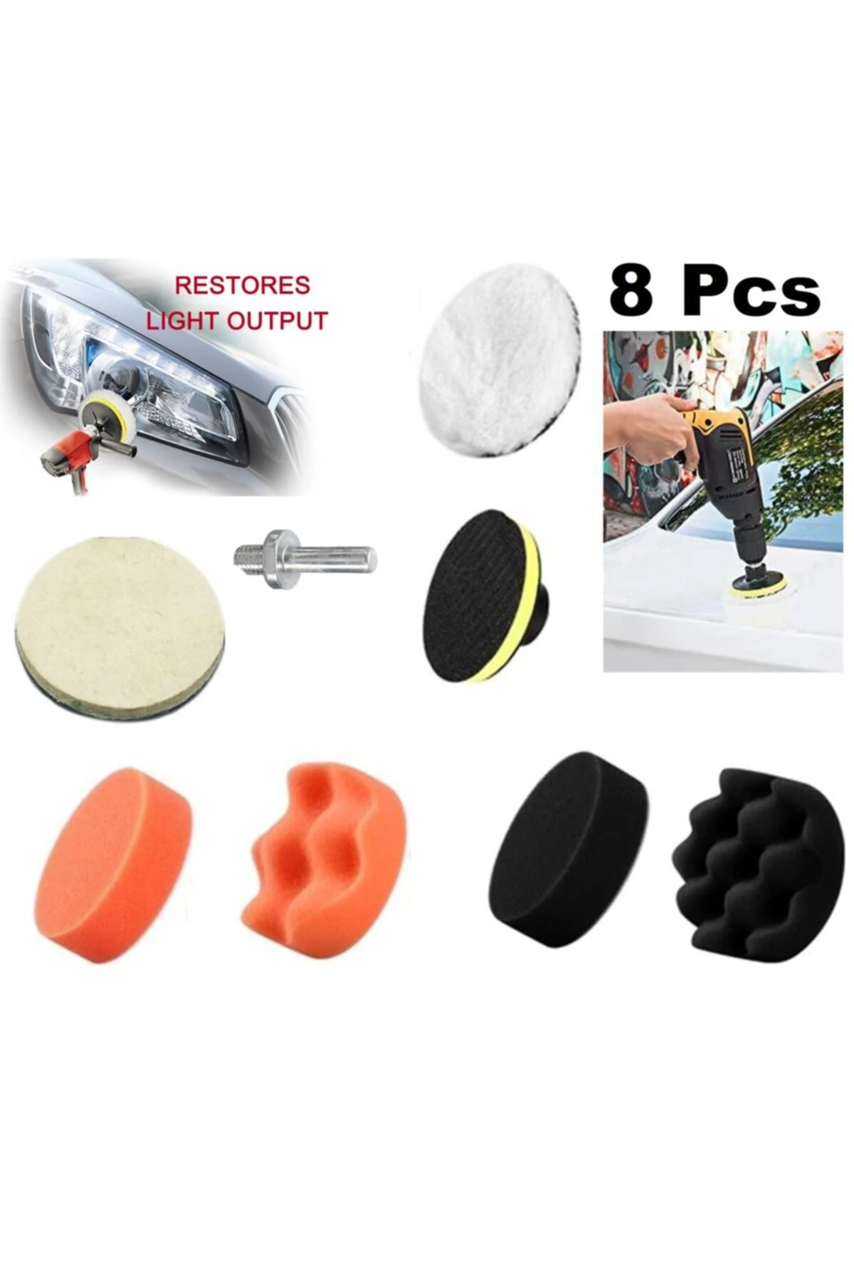 Oto Kaporta Boya Polisaj Seti + Pasta Cila Kir Çıkarma Araç Temizlik Seti