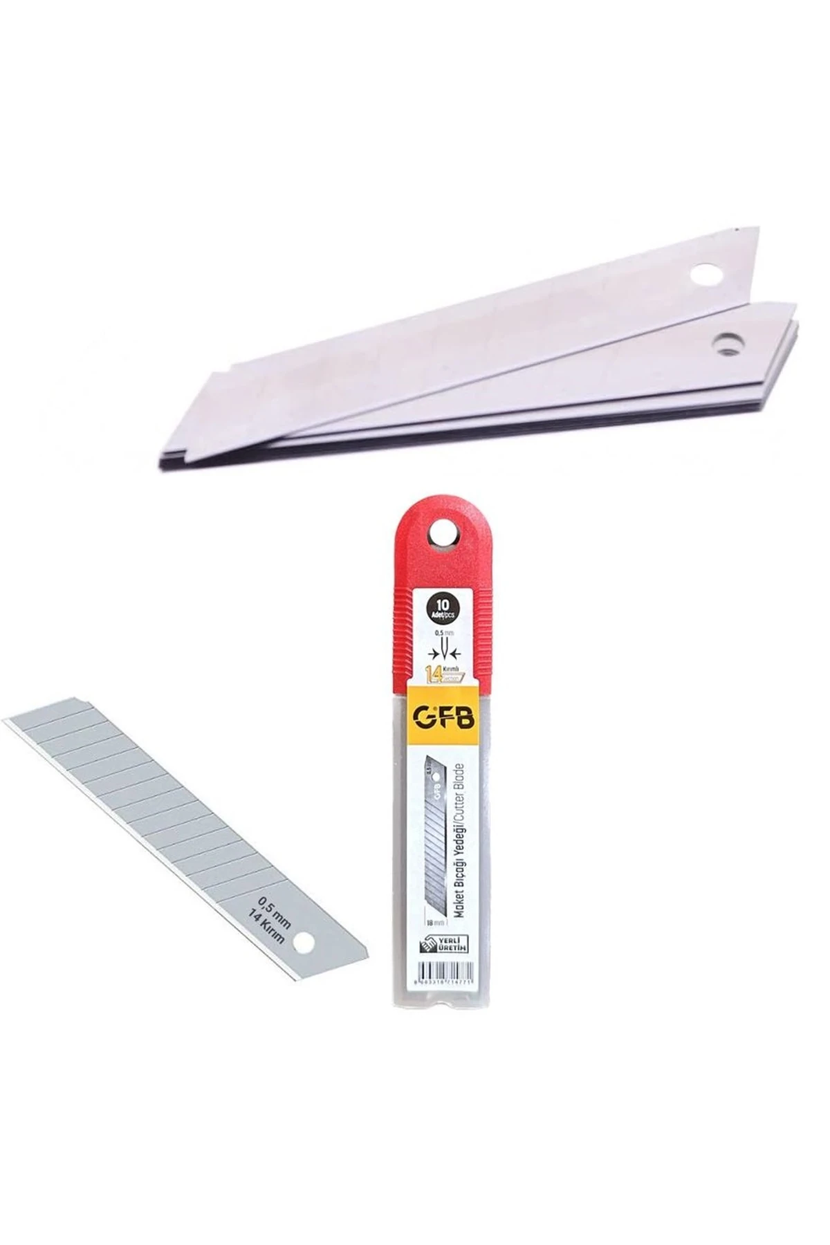Metal Falçata 2 adet ve 30 adet falçata yedek bıçağı seti GFB maket bıçağı 0.5mm
