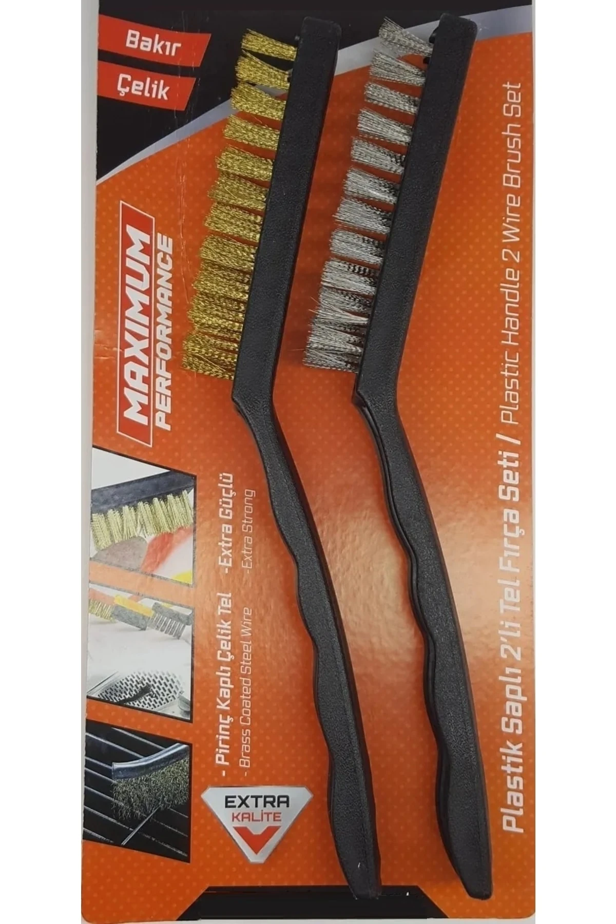 Profesyonel Saplı Tel Fırça Seti Çelik Ve Bakır Fırça Derz Lavabo Mutfak Buji Pas Kir Temizleyici