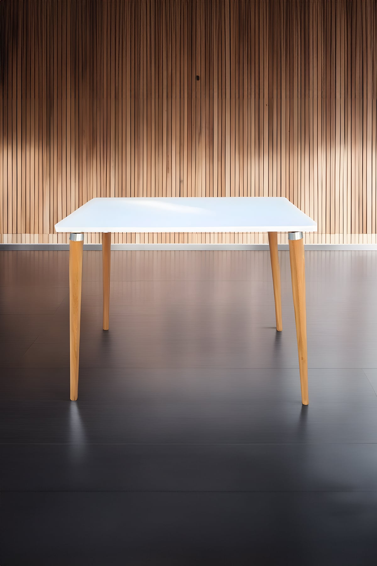 Ahşap Ayaklı Mutfak Salon Yemek Masası 60x90 Cm Gürgen Masif Ayak Beyaz Çalışma Masası
