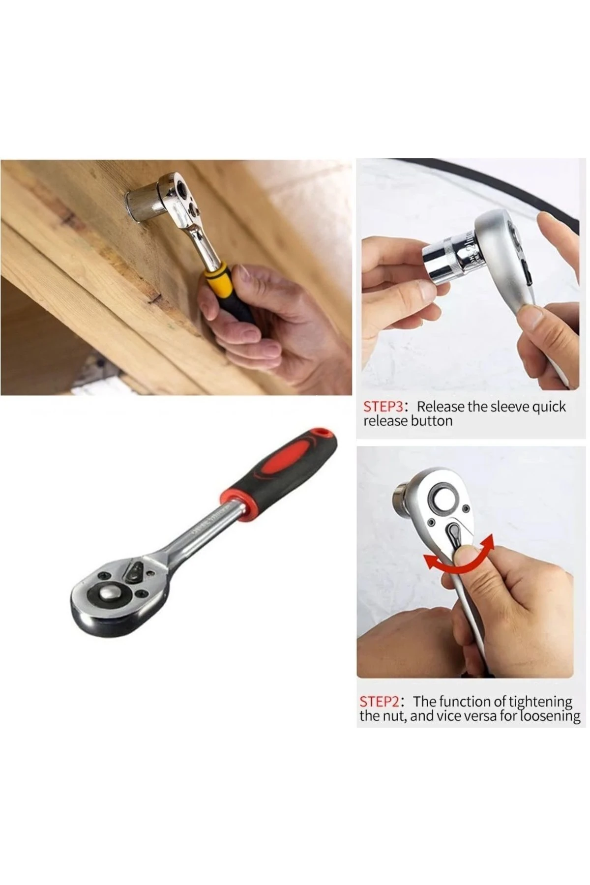 Cırcır Kollu 9 parçalı Lokma seti  ve Matkap adaptörü 1/4 soket Lokma Takımı  cır cır anahtar kolu