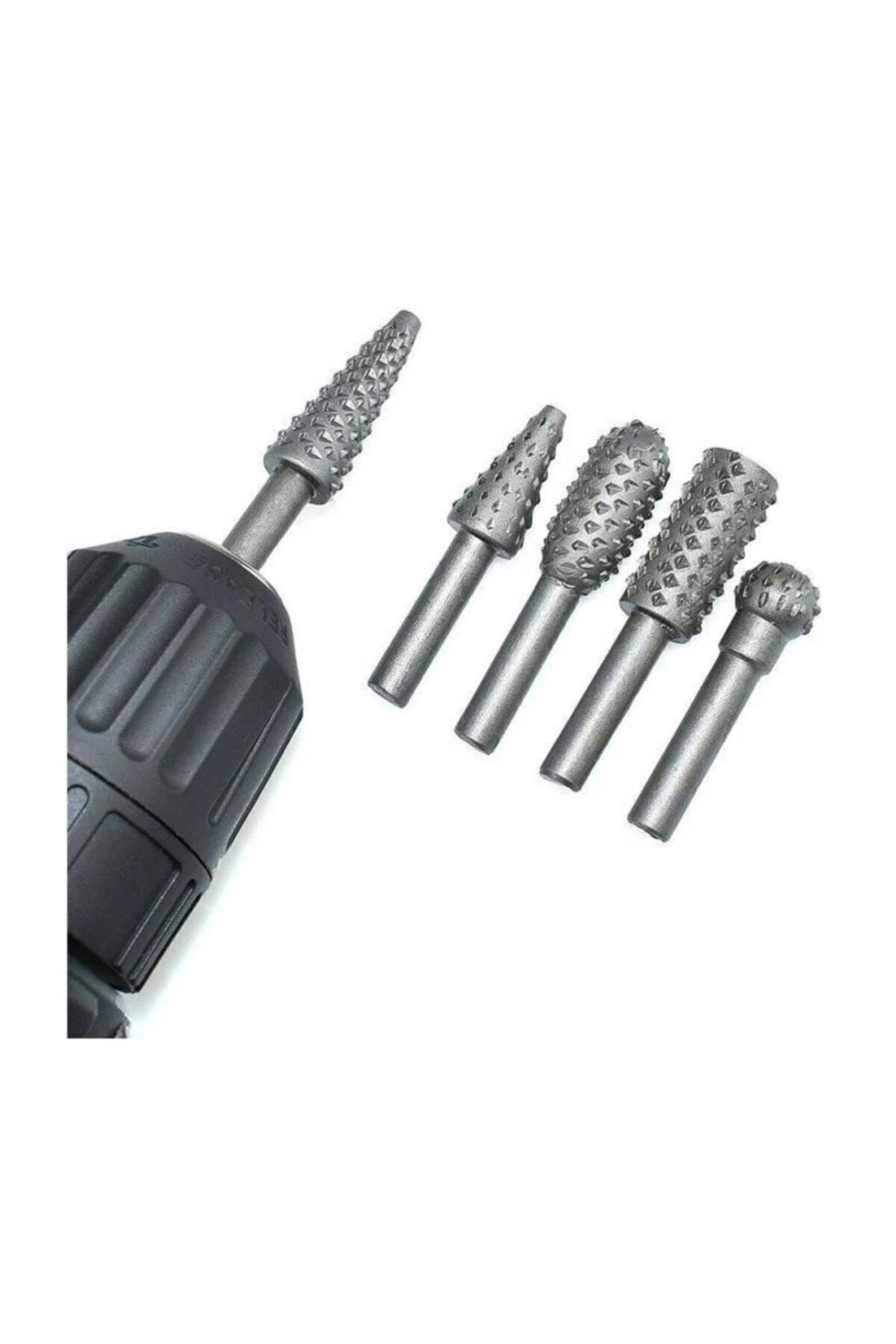 5 Parça Döner Törpü Tahta Ahşap Oyma Hobi Seti Matkap İçin