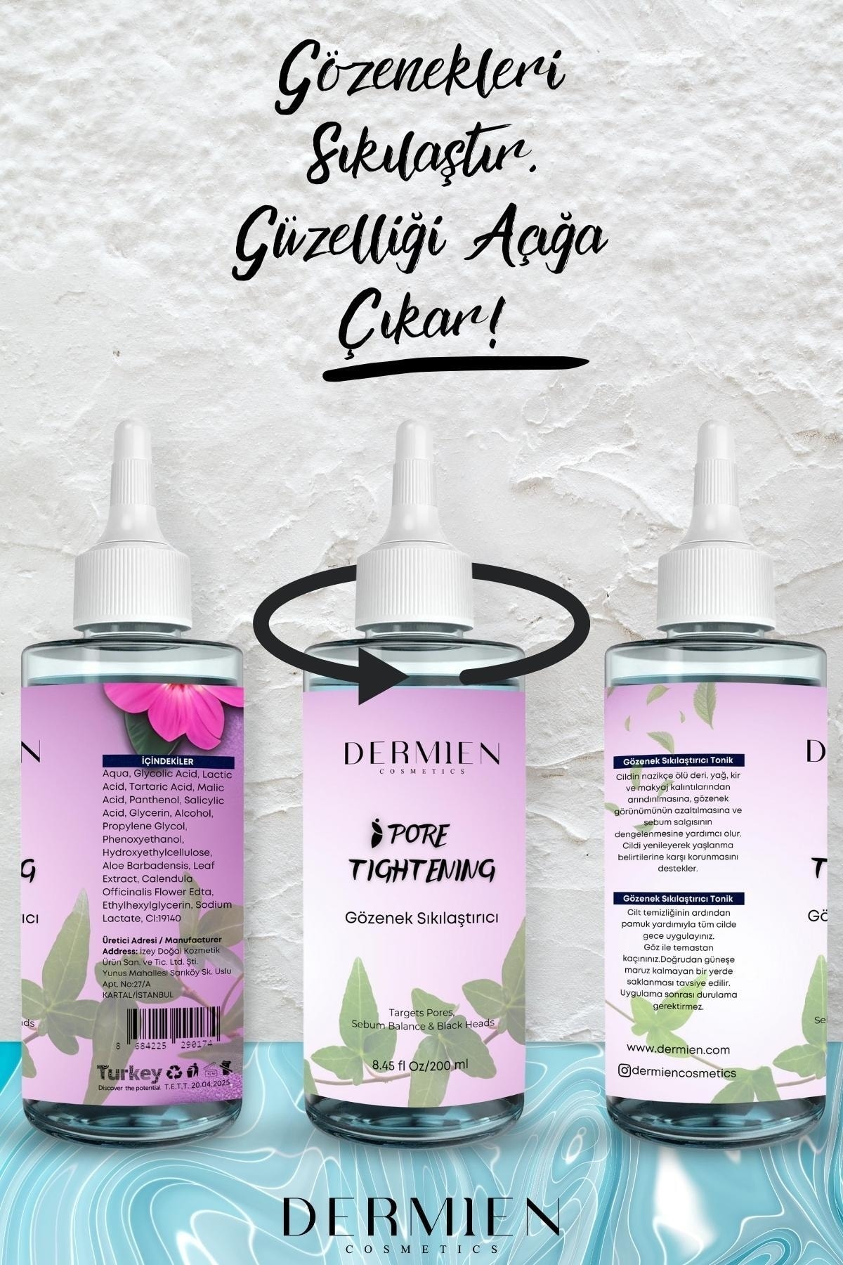 Arındırıcı, Canlandırıcı, Gözenek Sıkılaştırıcı Tüm Ciltler Için Glikolik Asit Aha Bha Tonik 200 Ml