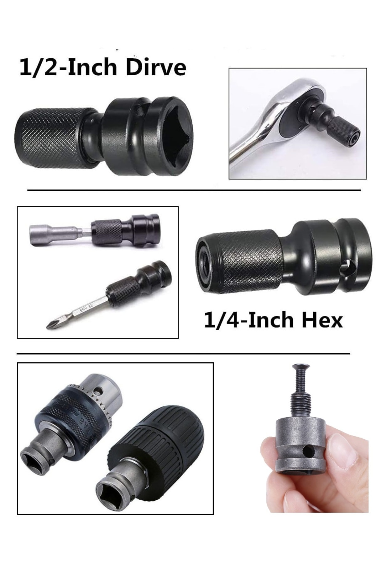 Somun Bijon Sökme Takma Sıkma darbeli matkap makinesi için bits ve mandren adaptörü ağır hizmet