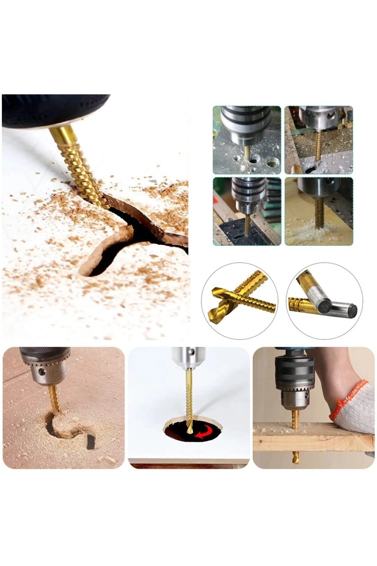 Klavuz açma seti ve Pah delme Freze Matkap uç Seti Titanyum 12 Parça