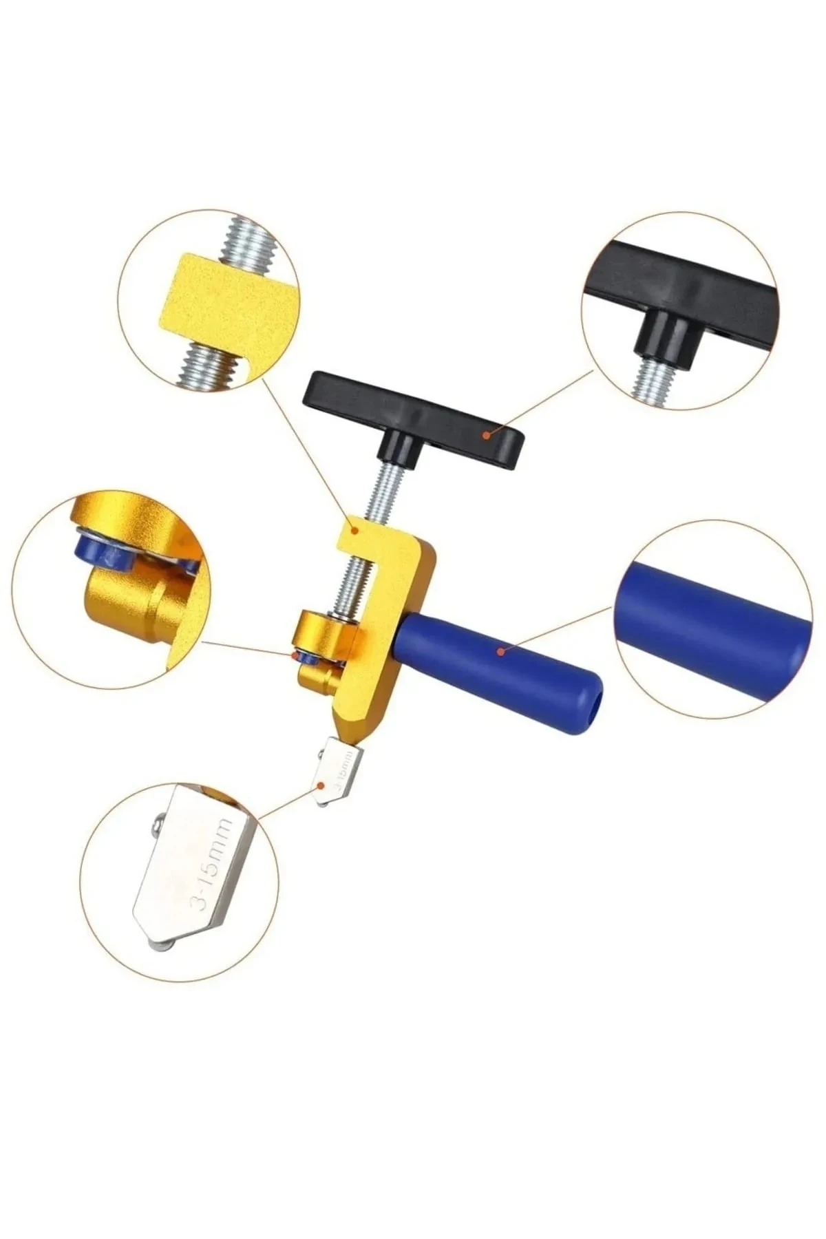 El Tipi Seramik Fayans Cam Kesme Makinesi 2 Elmaslı