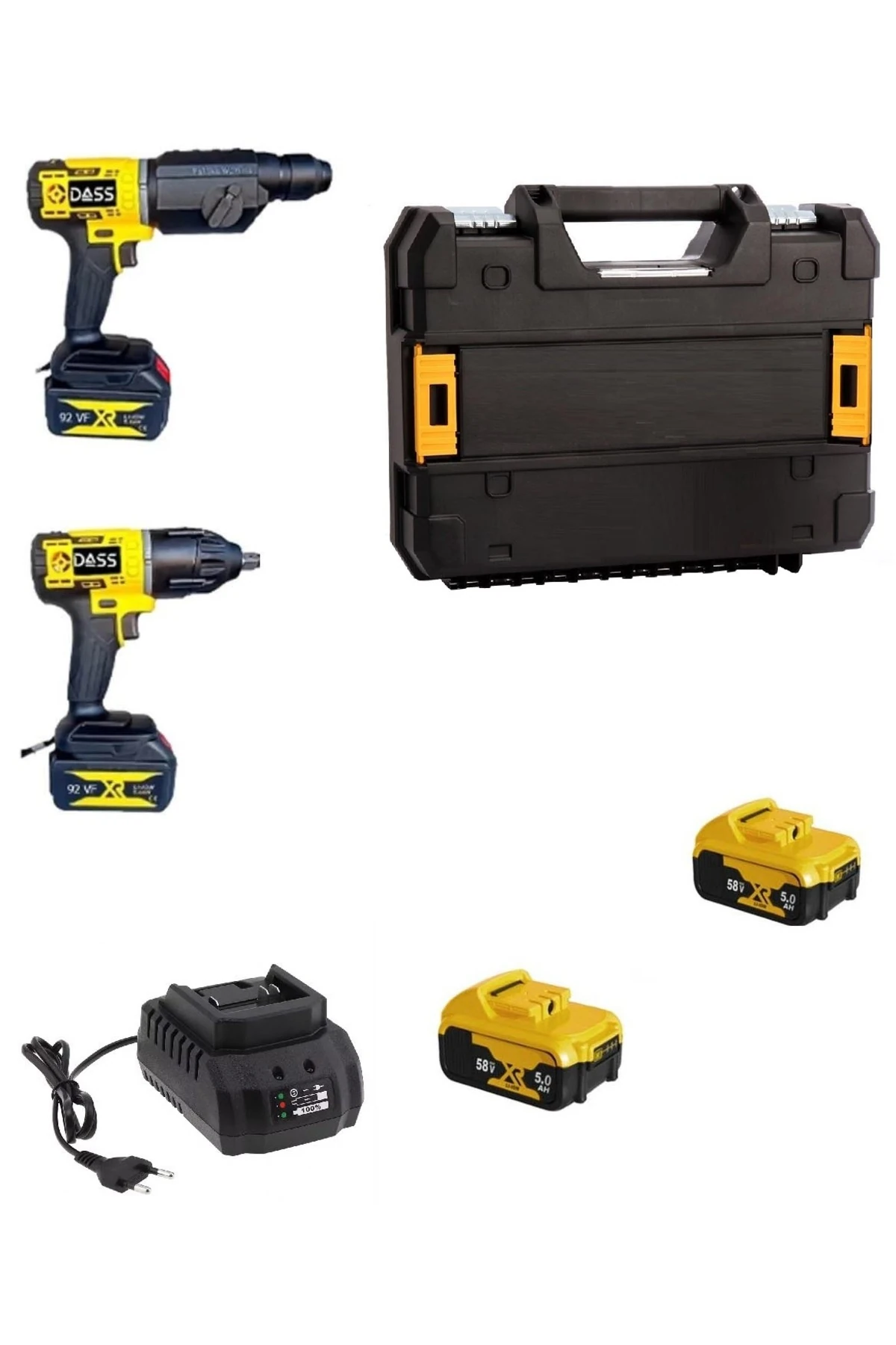 Şarjlı Darbeli Bijon Matkap Vidalama ve SDS Kırıcı Delici Hilti Seti 2 Makina 2 Akü Şarj Çanta