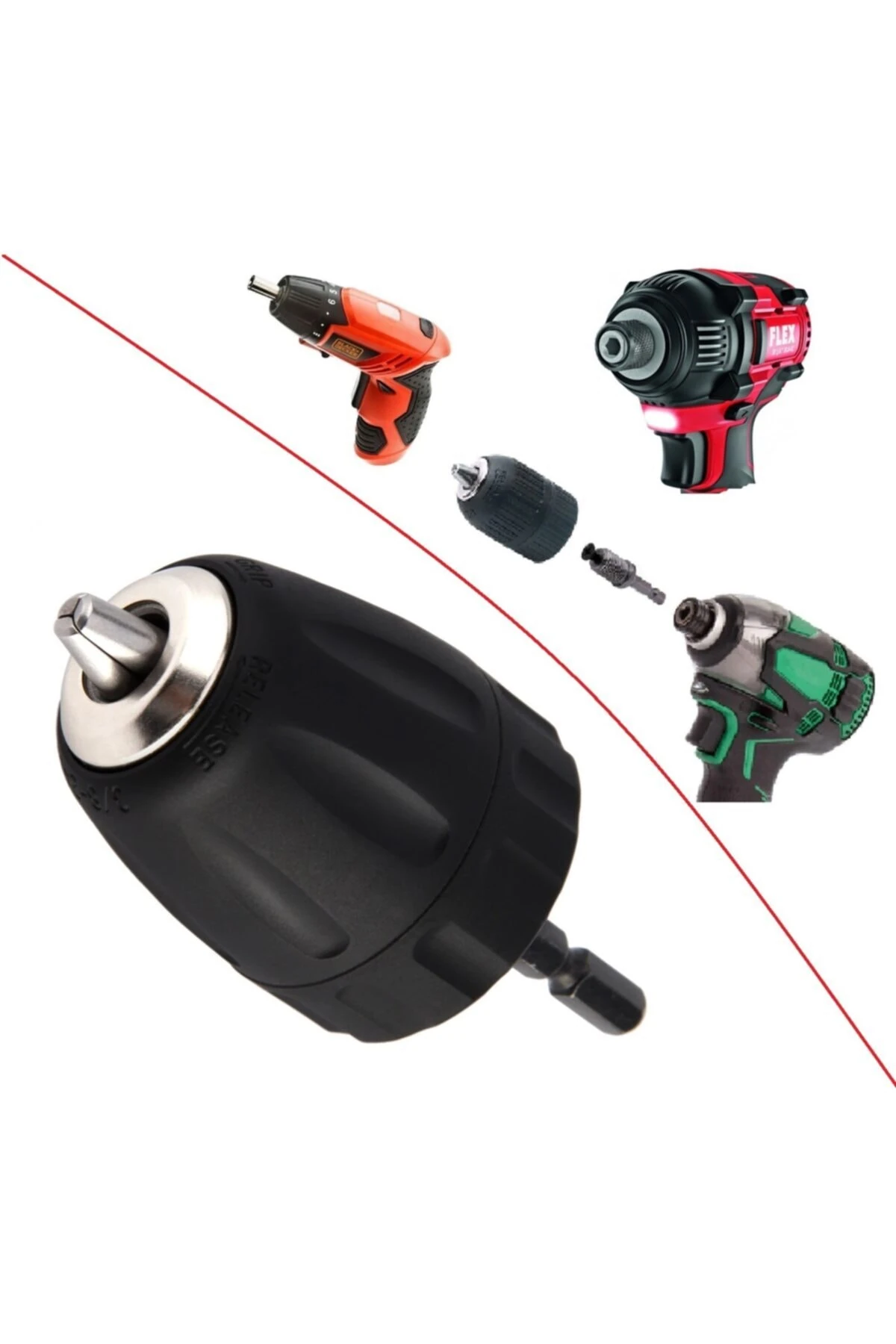 Şarjlı Vidama Matkap Için 1/4 Hex Adaptörlü Mandren Köşe Vidalama Hızlı Bits Adaptör Seti 3 Parça