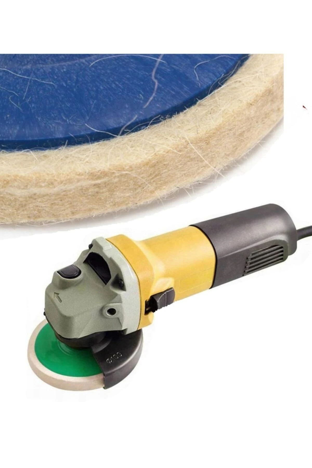 115mm Naturel Yün Keçe Diski Cırt Taban Matkap Profesyonel Polisaj Seti M14