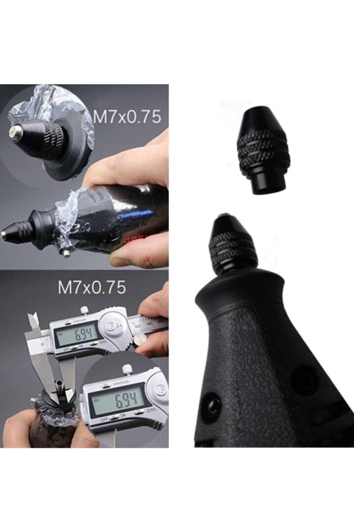 Banco Bn5 Ban-co Mini Gravür Makinası Için Otomatik Mandren 3 Çeneli Anahtarsız Mandrel 7mm Penset