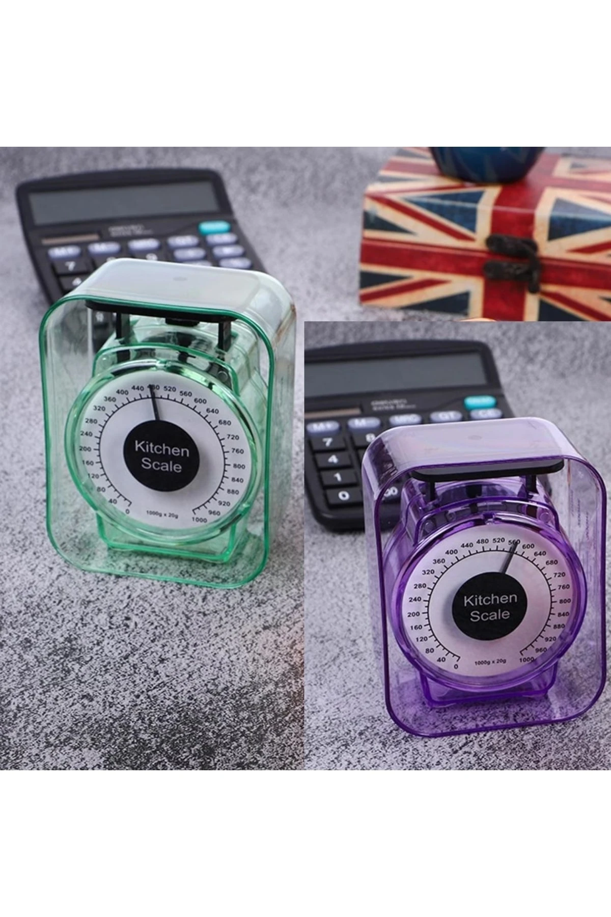 Mekanik Mutfak Gıda Ölçekli Hassas Tartı Ölçüm Mutfak Terazi Pilsiz 1000gr Mini Baskül 2 Adet