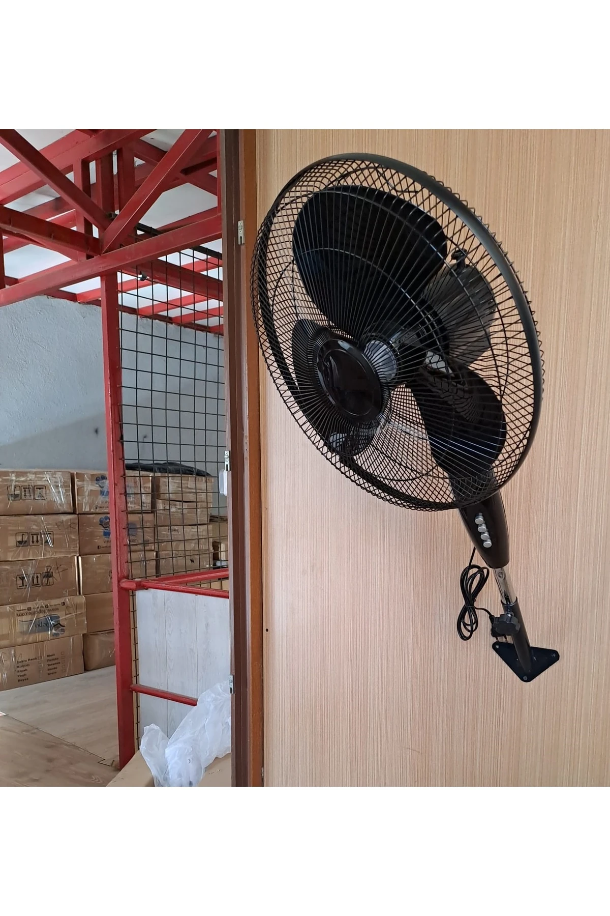 Duvar Montajlı Hava Vantilatörü 3 Kademe Hız Ayarlı Pervane Sağ Sol Dönme 45w Siyah Renk