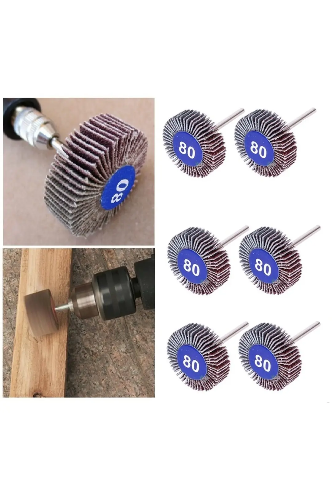 Gravür Makinası Cihazlar Için Mop Flap Disk Zımpara Seti 6lı 3mm Sap Ç