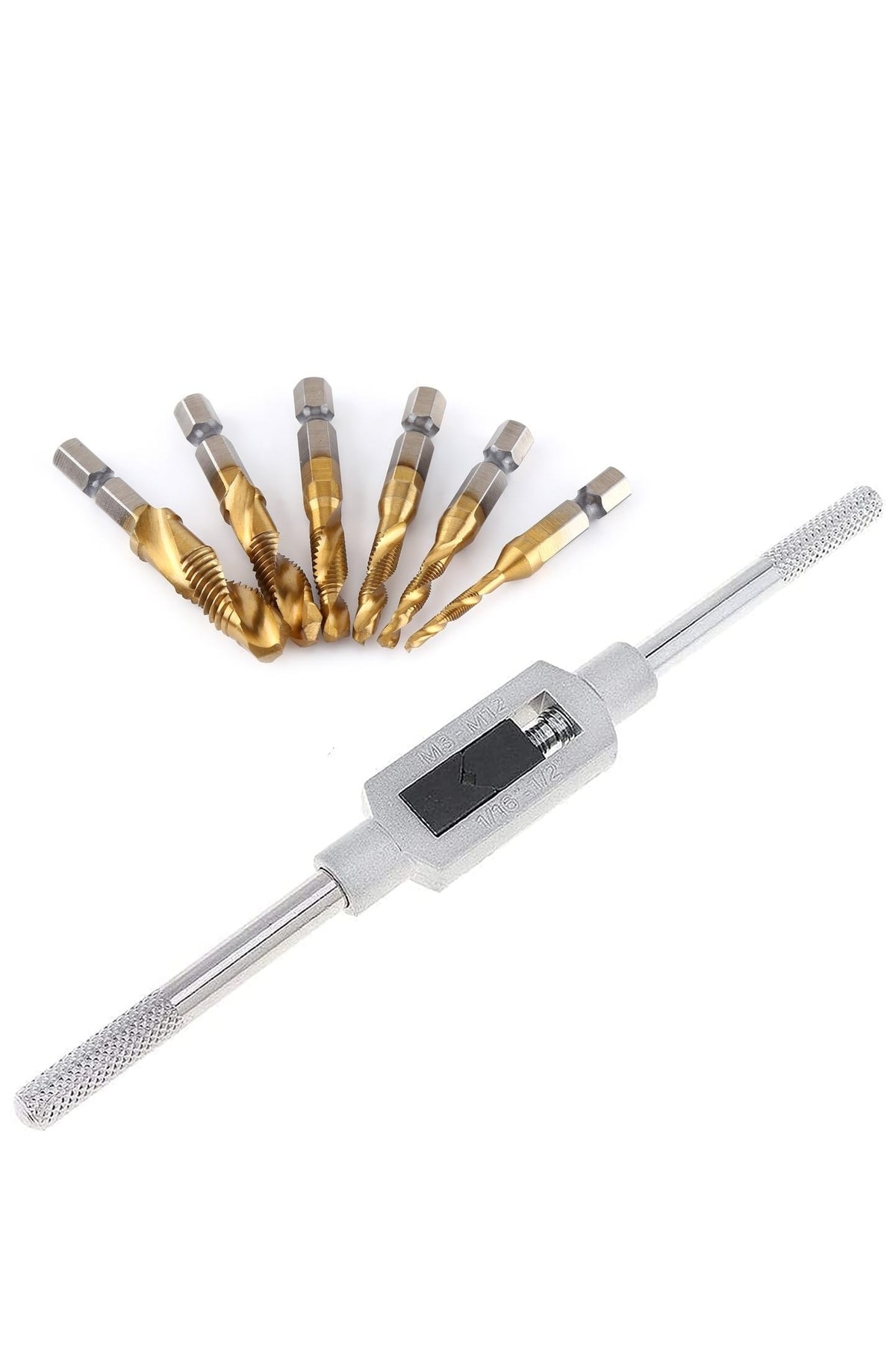 Klavuz Seti Bits sapı Matkap veya Kılavuz Kol ile kullanım M3 M4 M5 M6 M8 M10 Ahşap metal derlin pah