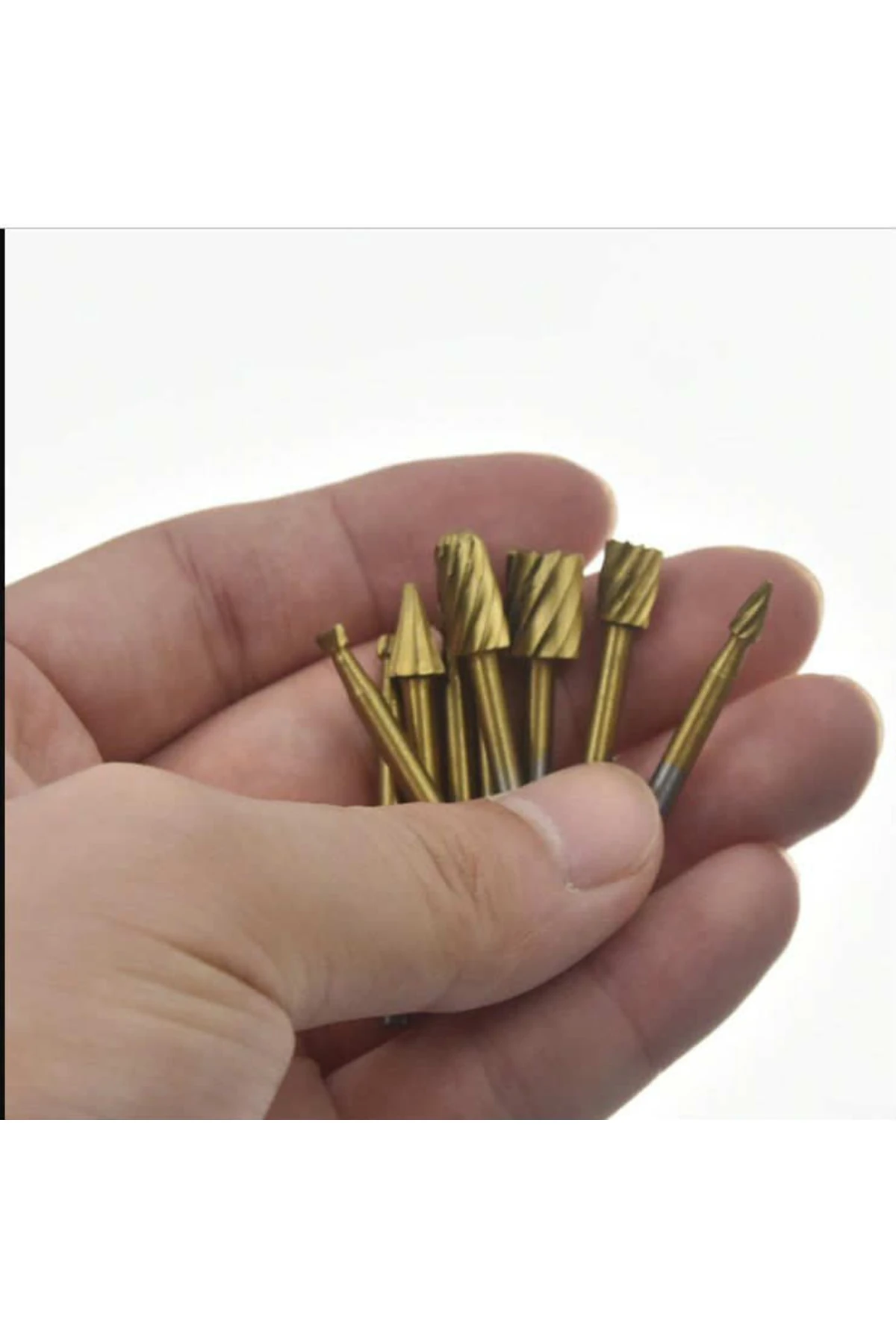 Titanyum Kaplı Freze Uç Seti 10 Parça Dremel Kalıpçı Uyumlu 3 Mm Şaft Freze Ahşap Oyma Set