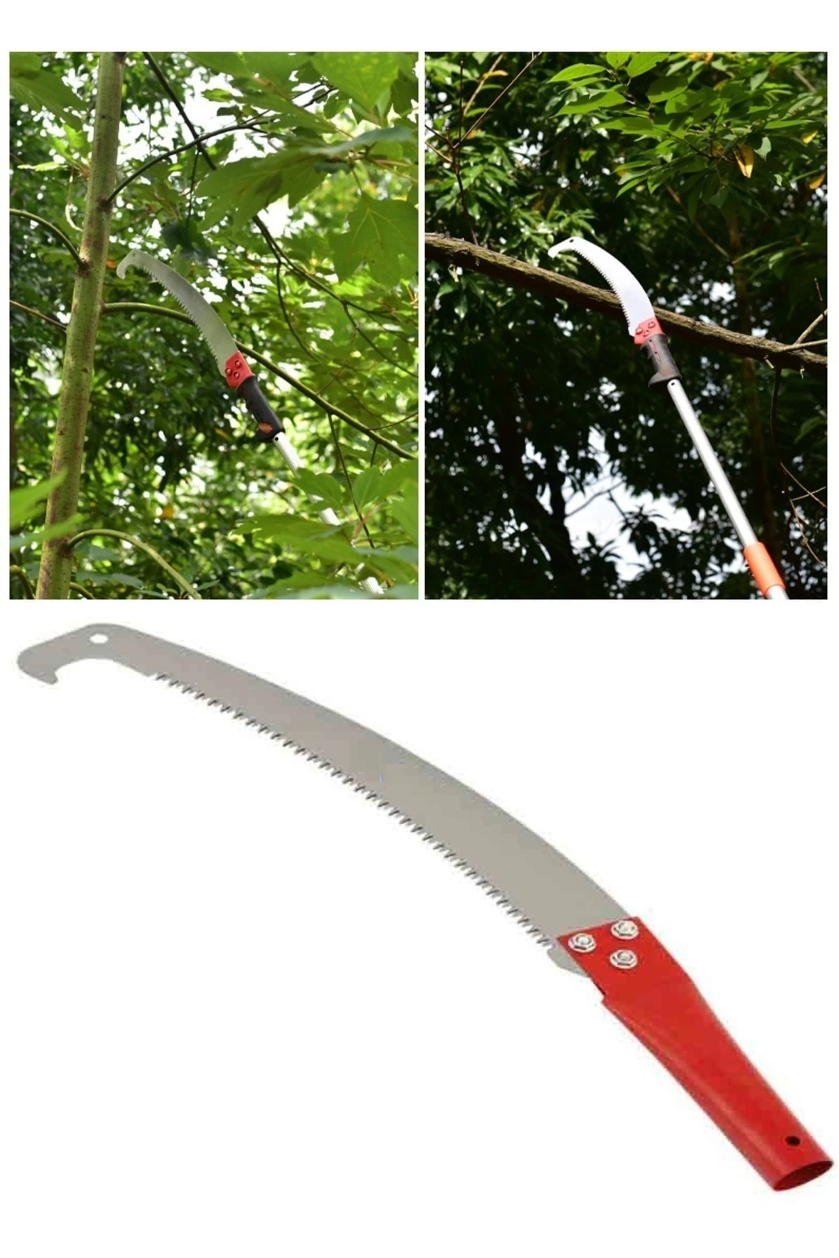 Yüksek Ağaç Dalı Budama Çalı Kesme El Testeresi Sırık Sap Takılabilir Tepe Testeresi (SAPSIZ)