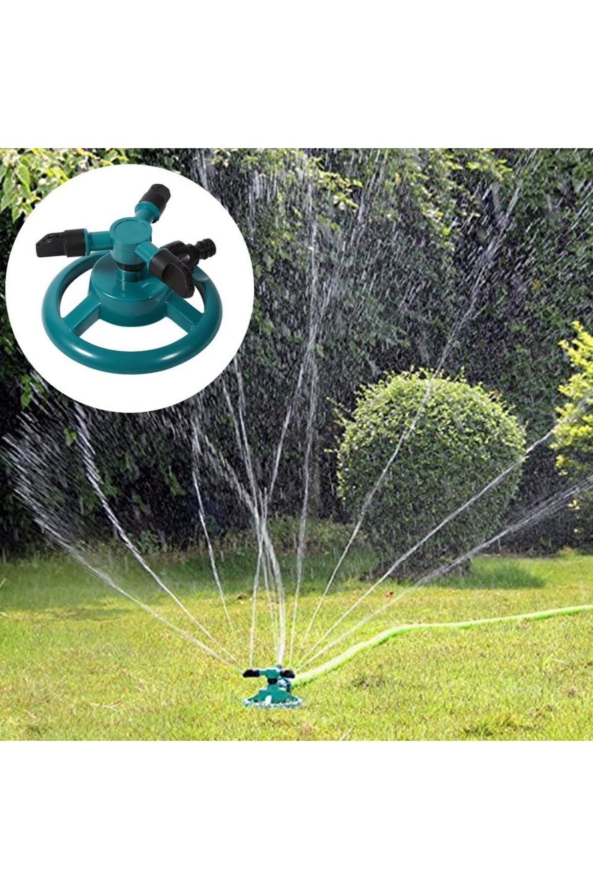 Ayarlanabilir Otomatik 360° Dönebilen 12 Kanal Nozullu Çim Bahçe Sulama Sprinkler Fıskiye