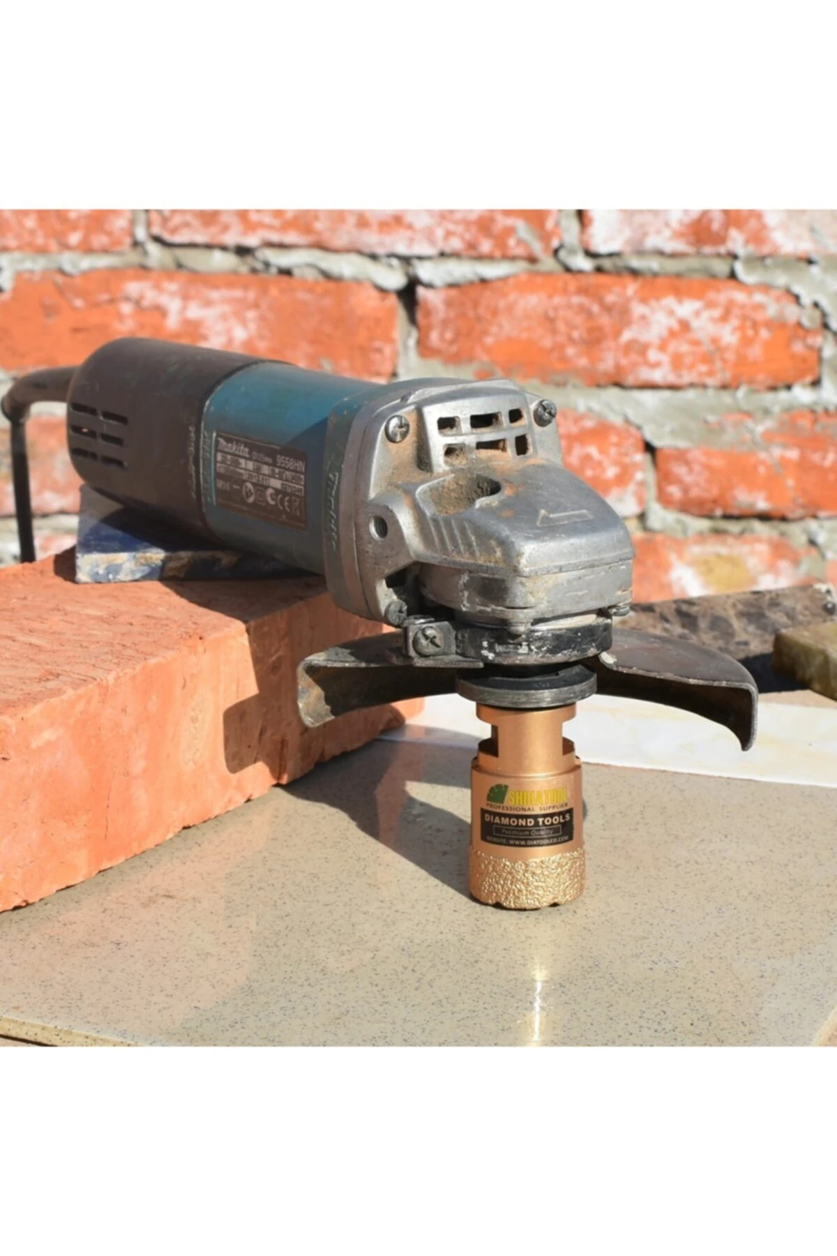 Mermer Granit Panç Fayans Beton Kaya 55mm Sarı Elmas Delme Ucu Avuç Taşlama Uyumlu (m14) Karot Delik