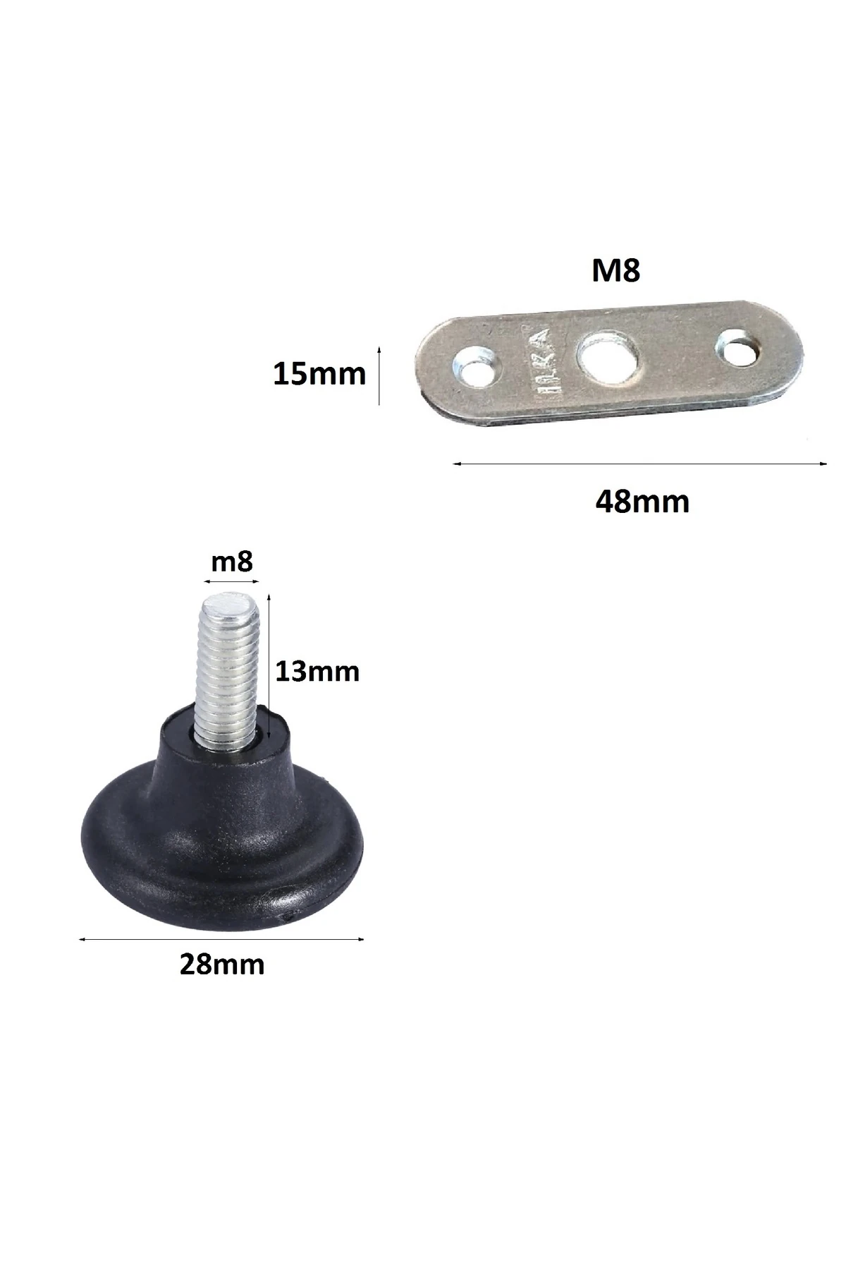Mobilya için ayarlı ayak montaj braketi ve papuç seti 4 lü set Dolap Şifonyer ayarlanabilir Ayağı