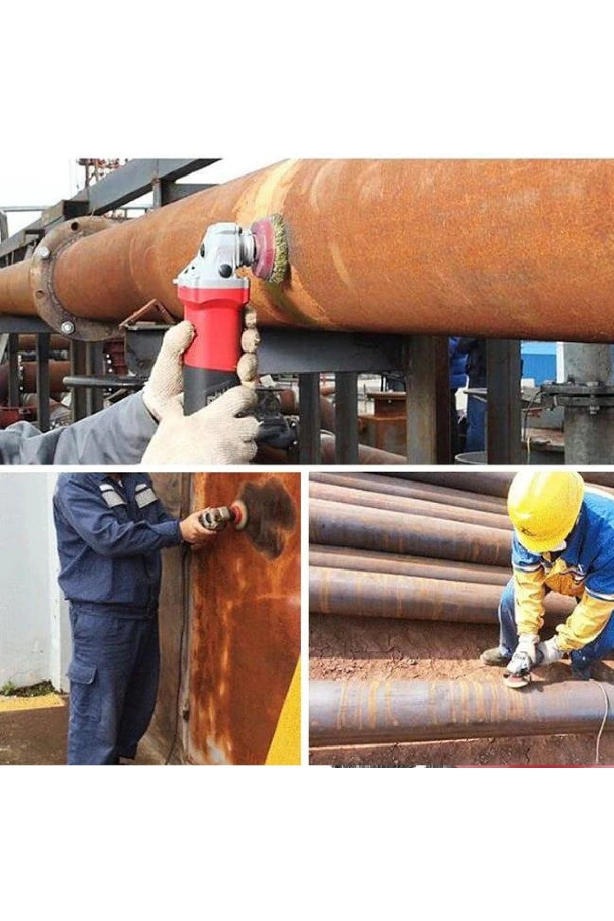 Avuç Taşlama Için (M14) Örgülü Çelik Tel Fırça Seti Burgulu Konik Ve Silindir 2 Parça