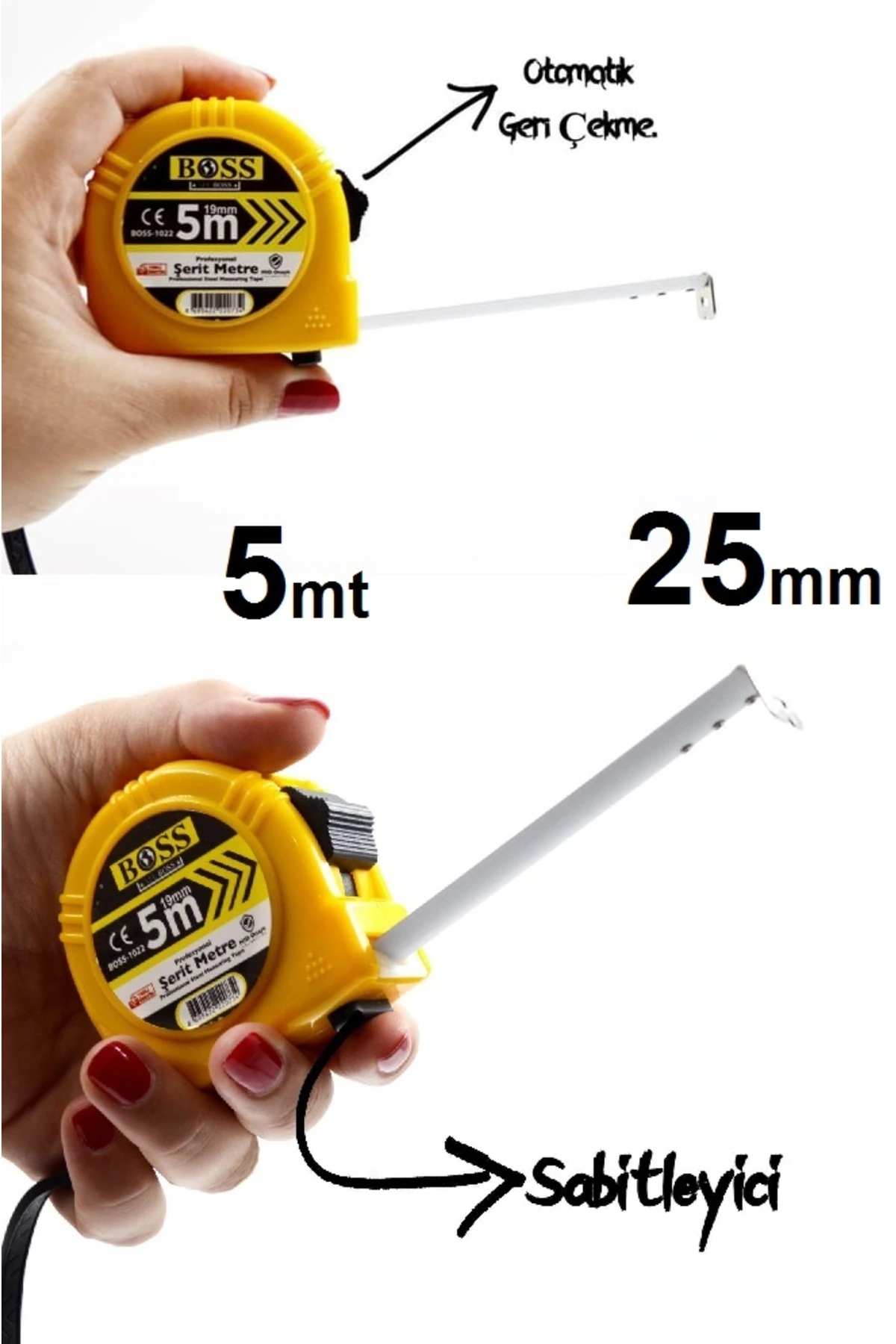 Açılı Kombine gönye Su Terazili 5 Metre Şerit Kumpas Seti Marangoz Mühendis Mimar El Alet Seti