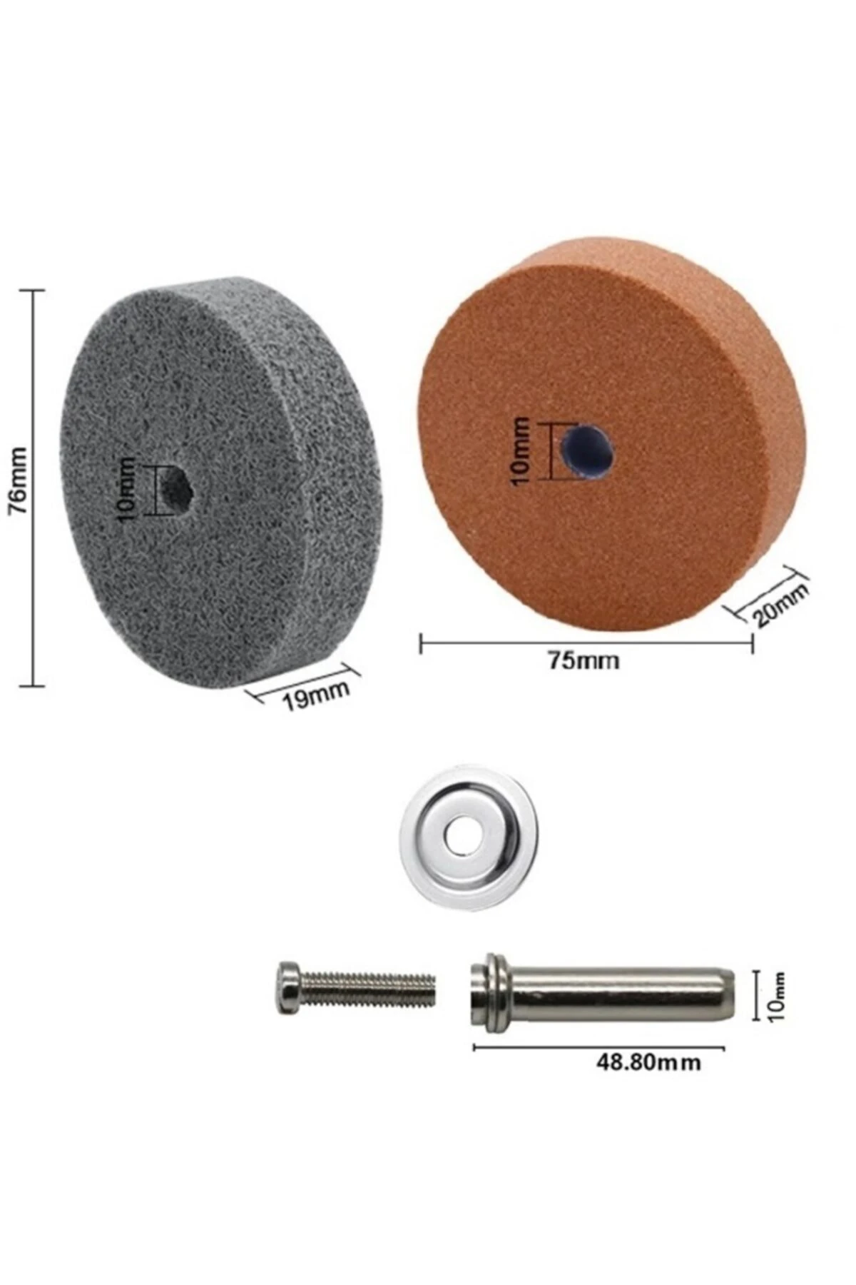 Matkap Bıçak Satır Nacak Bileme Değirmen Taş Disk Seti Skoc Biley Taşı ve Matkap Adaptörlü 3 Parça