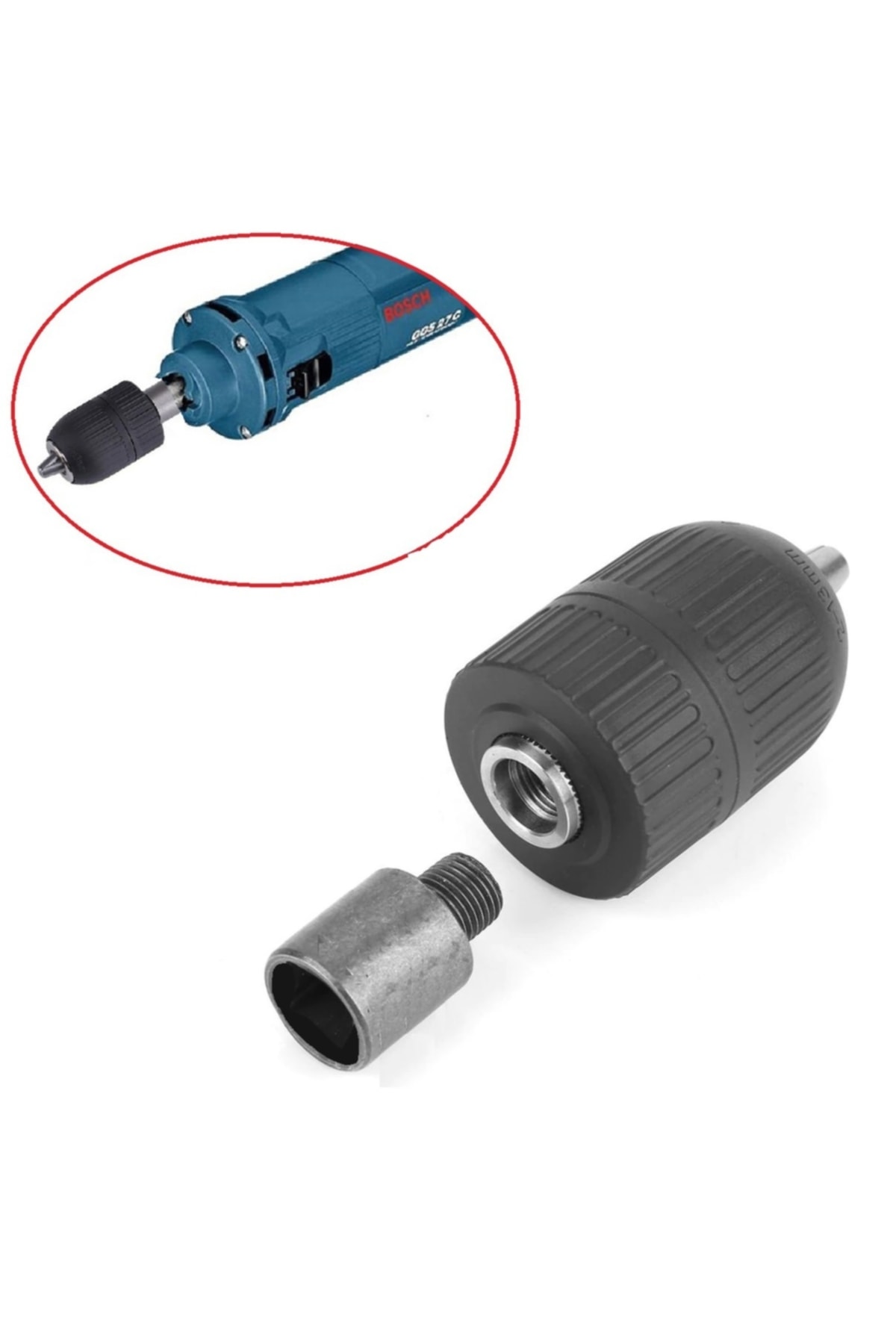 Kalıpcı Taşlama Motorunu Mandrene Dönüştüren Kaplin Adaptör Otomatik Mandren Set Bosch Ggs 27 Ce