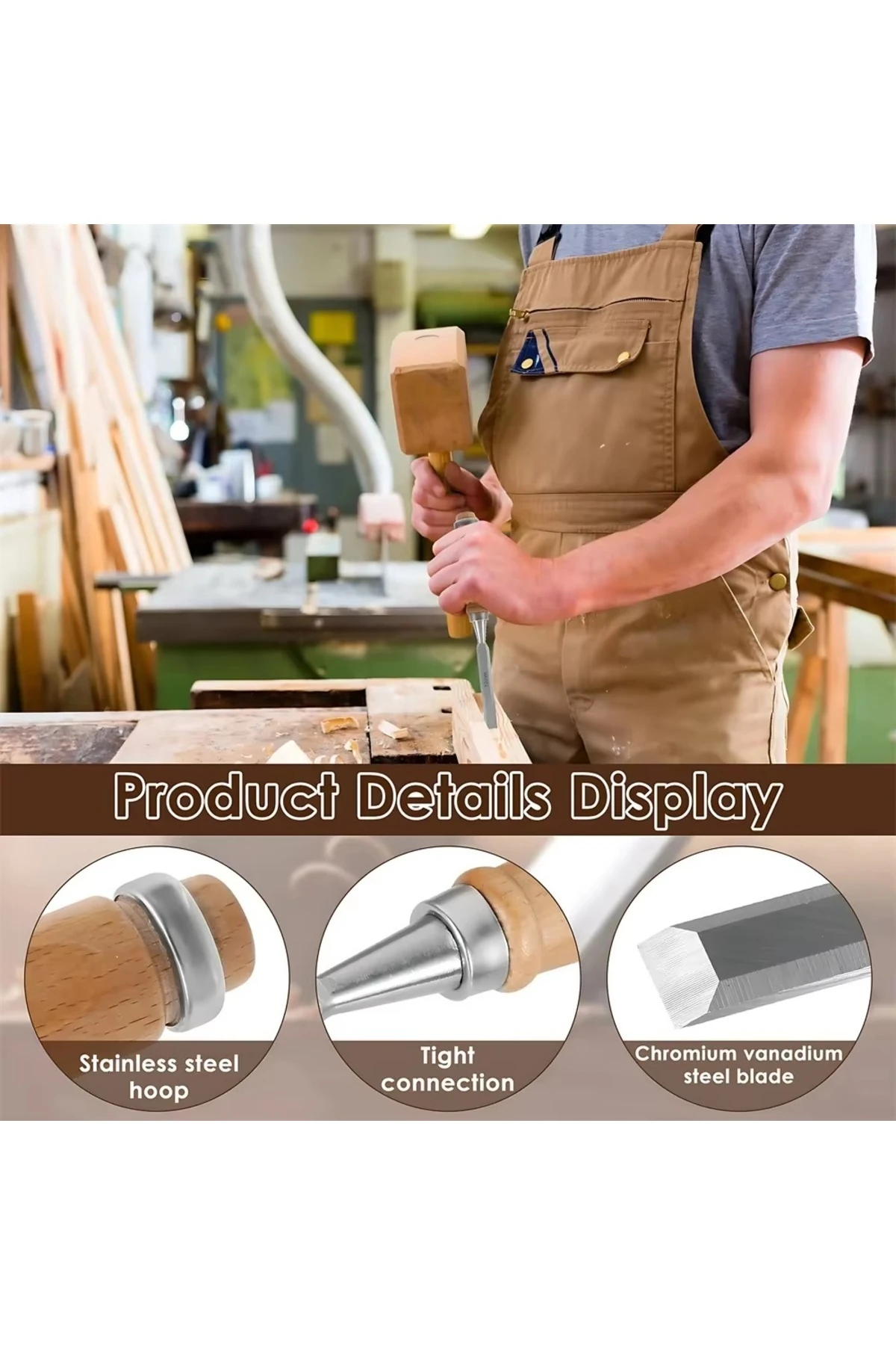 Ahşap Keski Seti 6lı Iskarpela Keskin Vanadiyum çelik Ahşap oyma Alet Takımı Ahşap Saplı Ergonomik