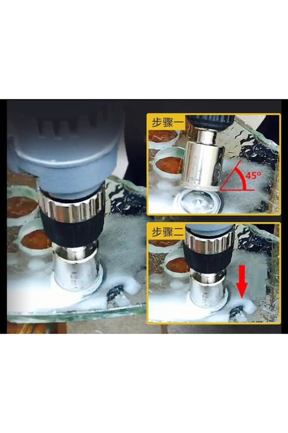 Cam Fayans Mermer Granit Delme Pancı Boru Tipi Elmas Karot Uç 12mm