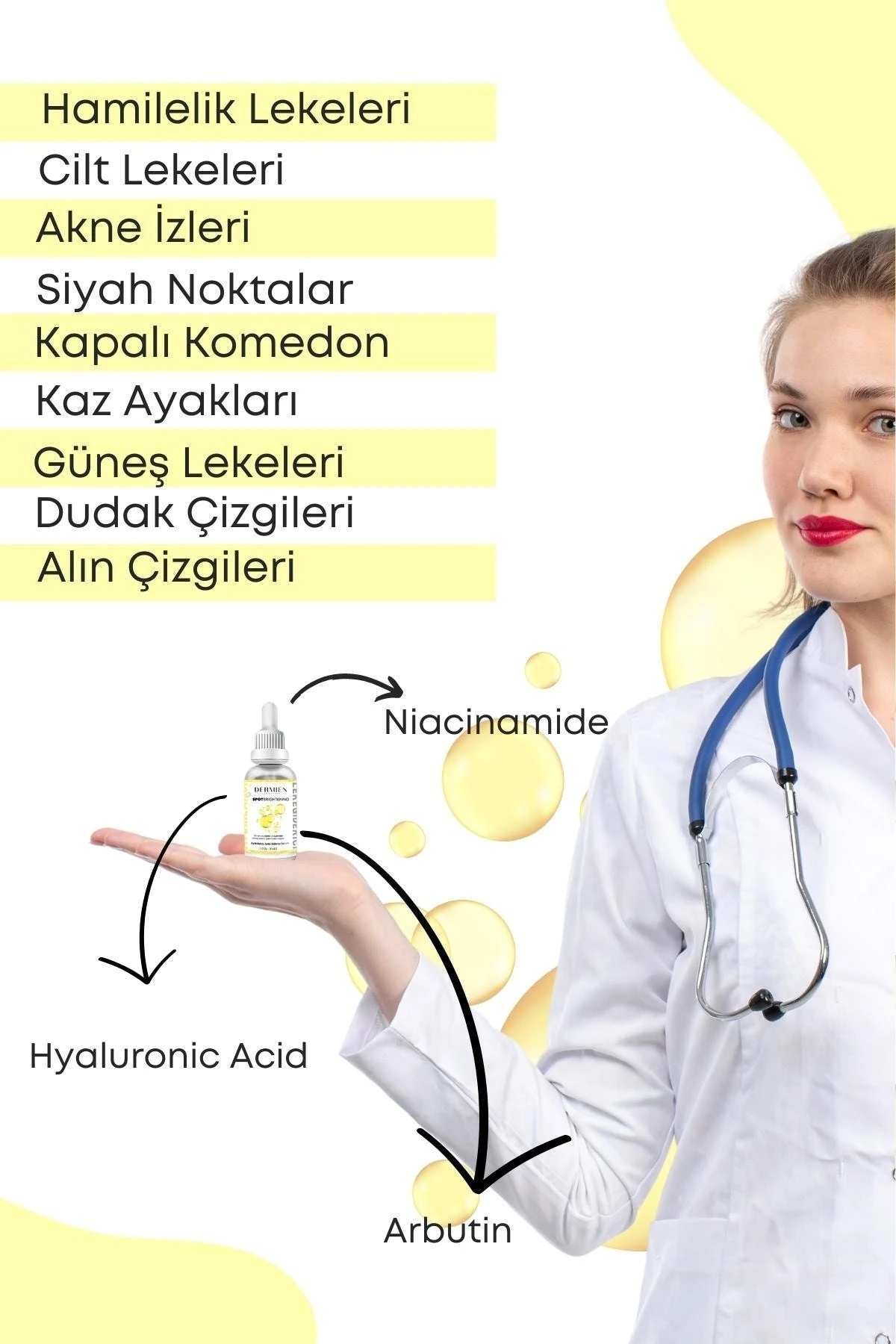 Niacinamide, Arbutin, Hyaluronic Acid Serum