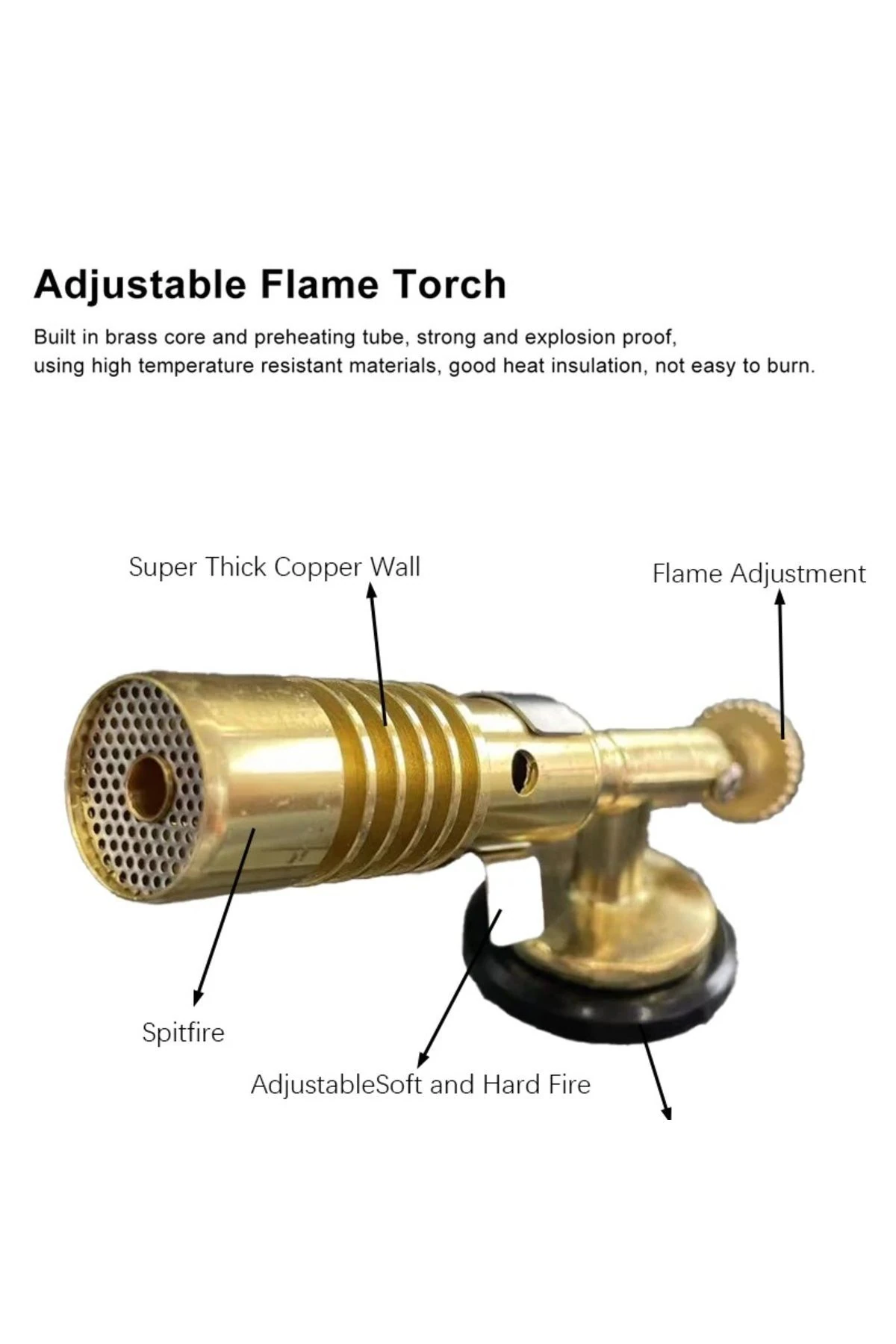 kaynakcı Pürmüz 1300 derece alev gazlı Torch alev tabancası Prinç Tamirci Kaynak Başlığı