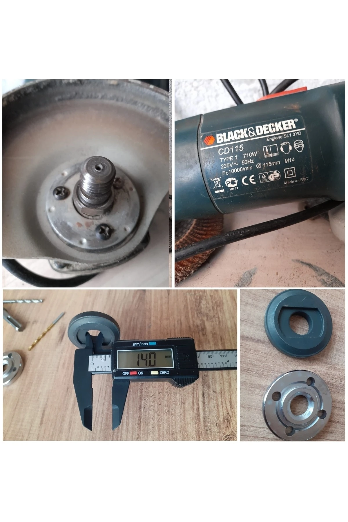 Bosch Black Decker Cd 115 Avuç Taşlama Spral Makinesi Için Germe Somunu Ve Sökme Takma Anahtar Seti