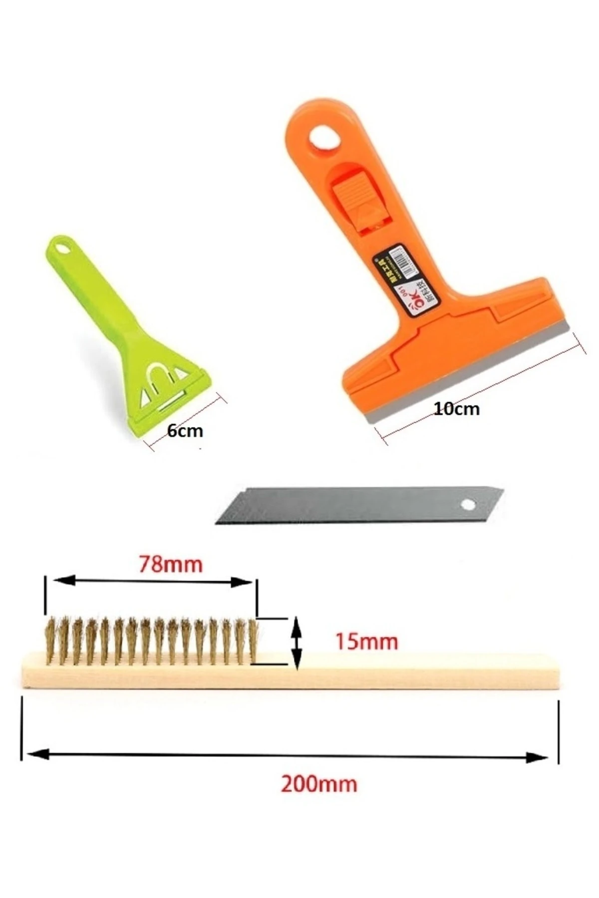 Cam Ocak Kazıma Temizleyici Buz Sökücü Spatula Seti Mutfak Fırın Ocak Fayans 4lü Hassas Set