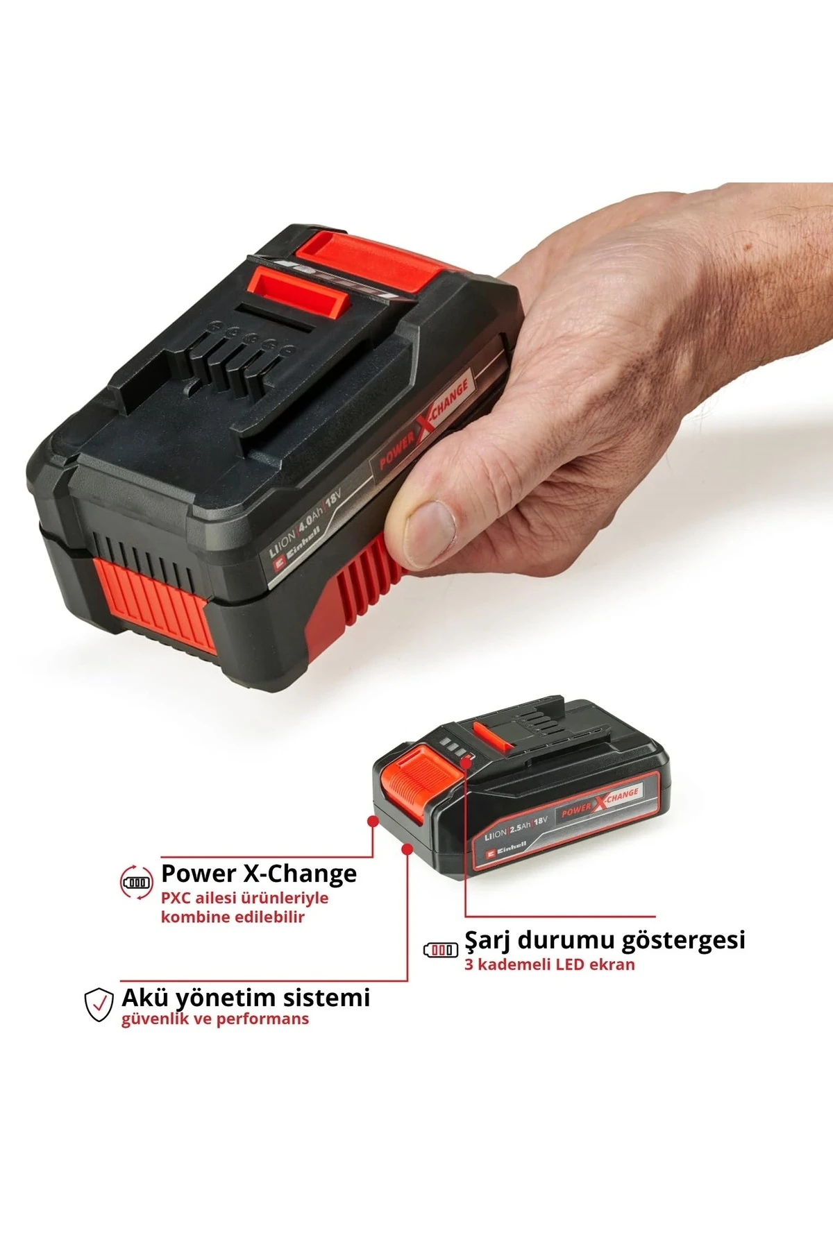 Einhell Şarjlı Matkap Için Yedek Batarya 18v Volt Şarjlı Makine Aküsü 5 pil grubu 2,5 Amper