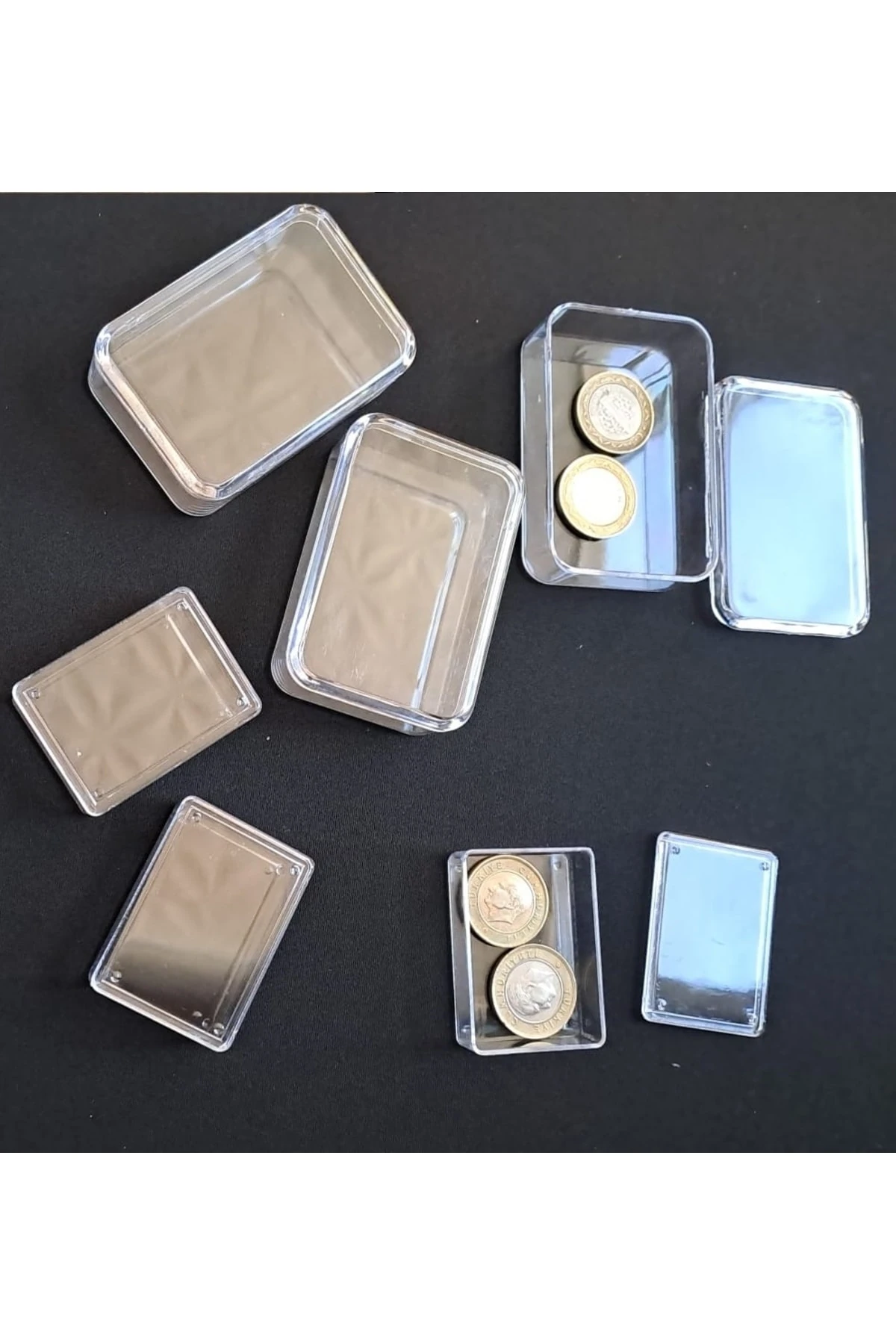 Şeffaf Kapaklı Organizer Kutu Seti 12 Parça Saklama Renksiz 6 Kutu Takımı Kuyumcu Olta