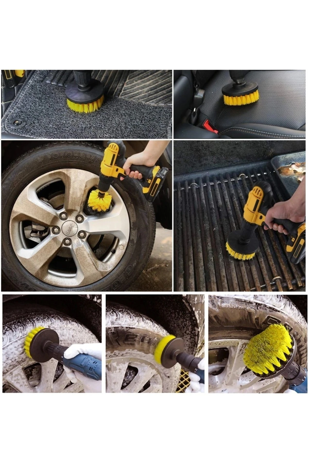 Matkap Uyumlu Temizleme Temizlik Fırçası Halı Ev Araç Sanayi Temizlik Fırçası 10cm Oval Pimli Fırça