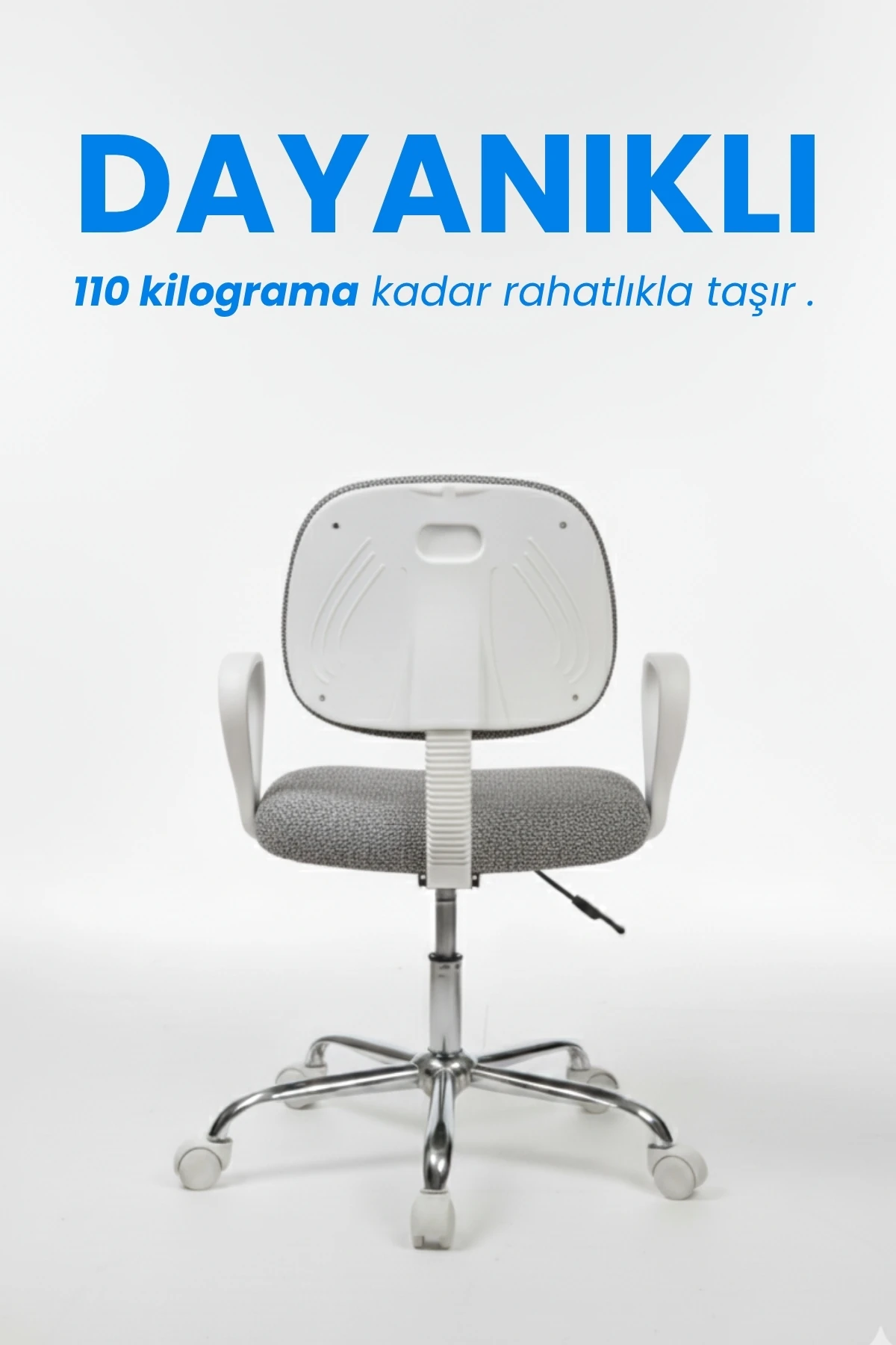  Ev Ofis Sekreter Personel Çalışma Sandalyesi Geriye Yatma Krom Beyaz Büro Ders Oyuncu Koltuğu