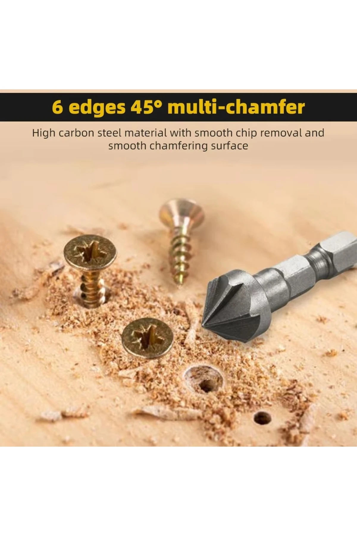 Titanyum Pah Kırma 6lı Freze Ucu  3 Adet Kademeli Delme Adım Kozalak Freze Takımı