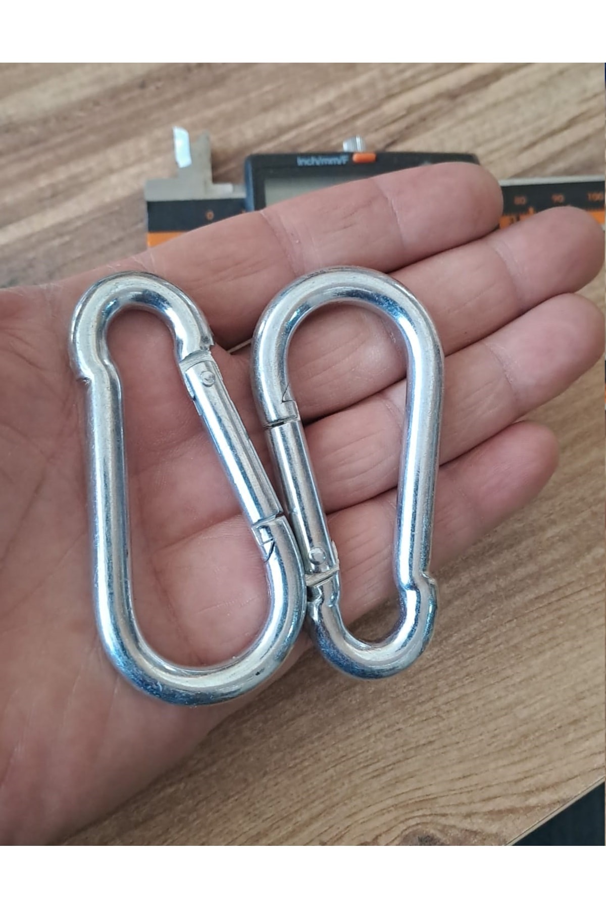 Çelik Yaylı Çelik Kanca 4 Adet Kara Bina Paslanmaz Karabina Seti Yaylı Klips Anahtarlı 8mm Kalınlık