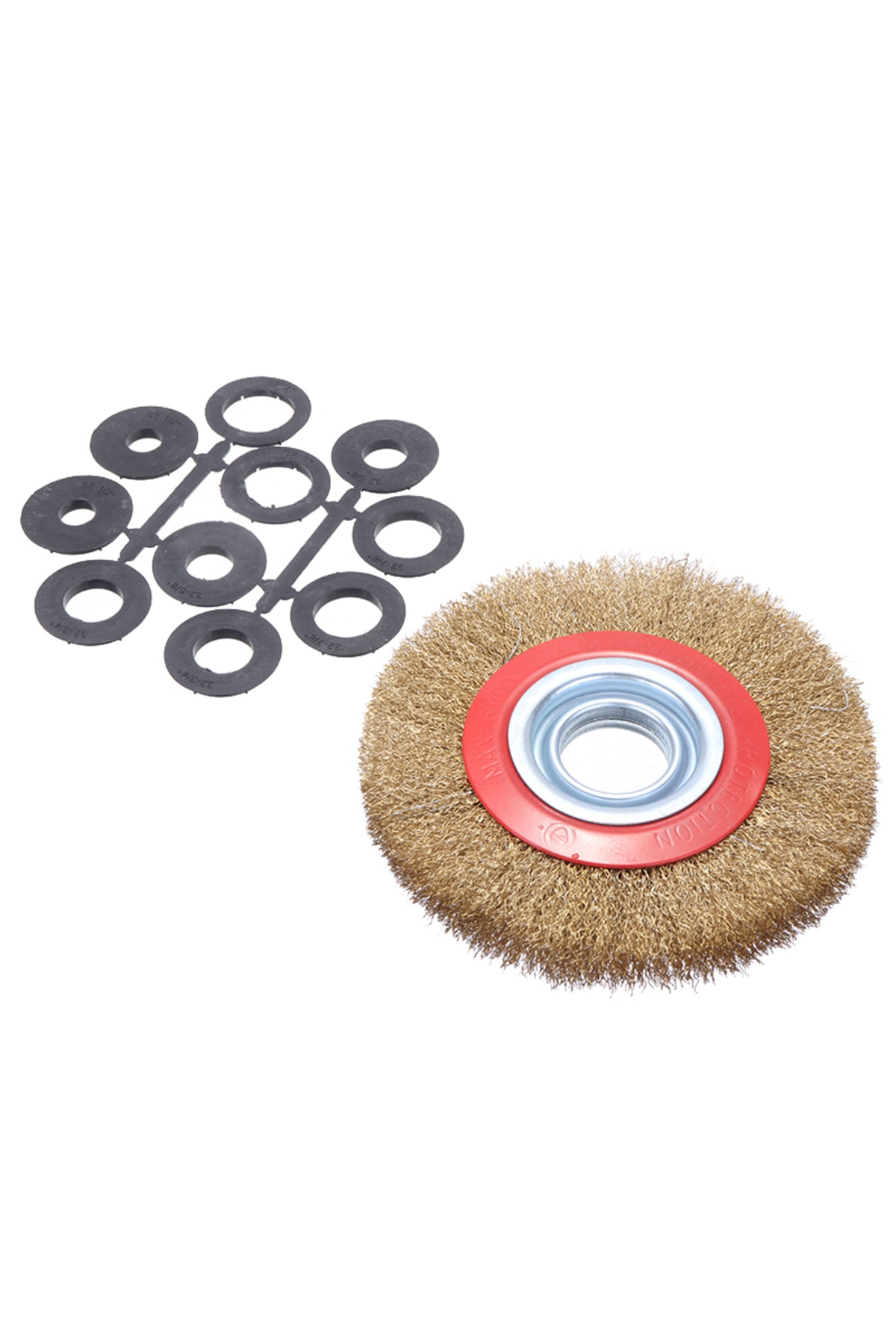 Taşlama Motoru Çelik Fırçası 200mm Spiral Sarı Tel Fırça Kir Pas Yağ Sökme Parlatma Fırçası