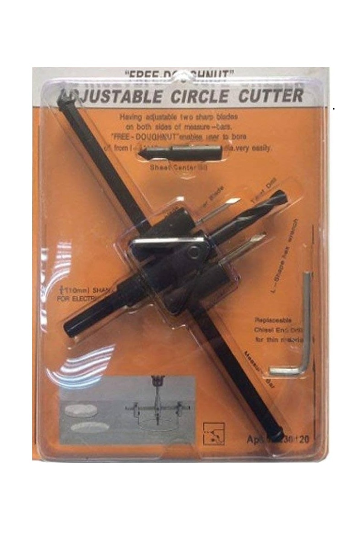 Ayarlı Alçıpan Delme Aleti 40mm-200mm çapı ayarlanabilir ahşap ve alçıpan delik delme pancı