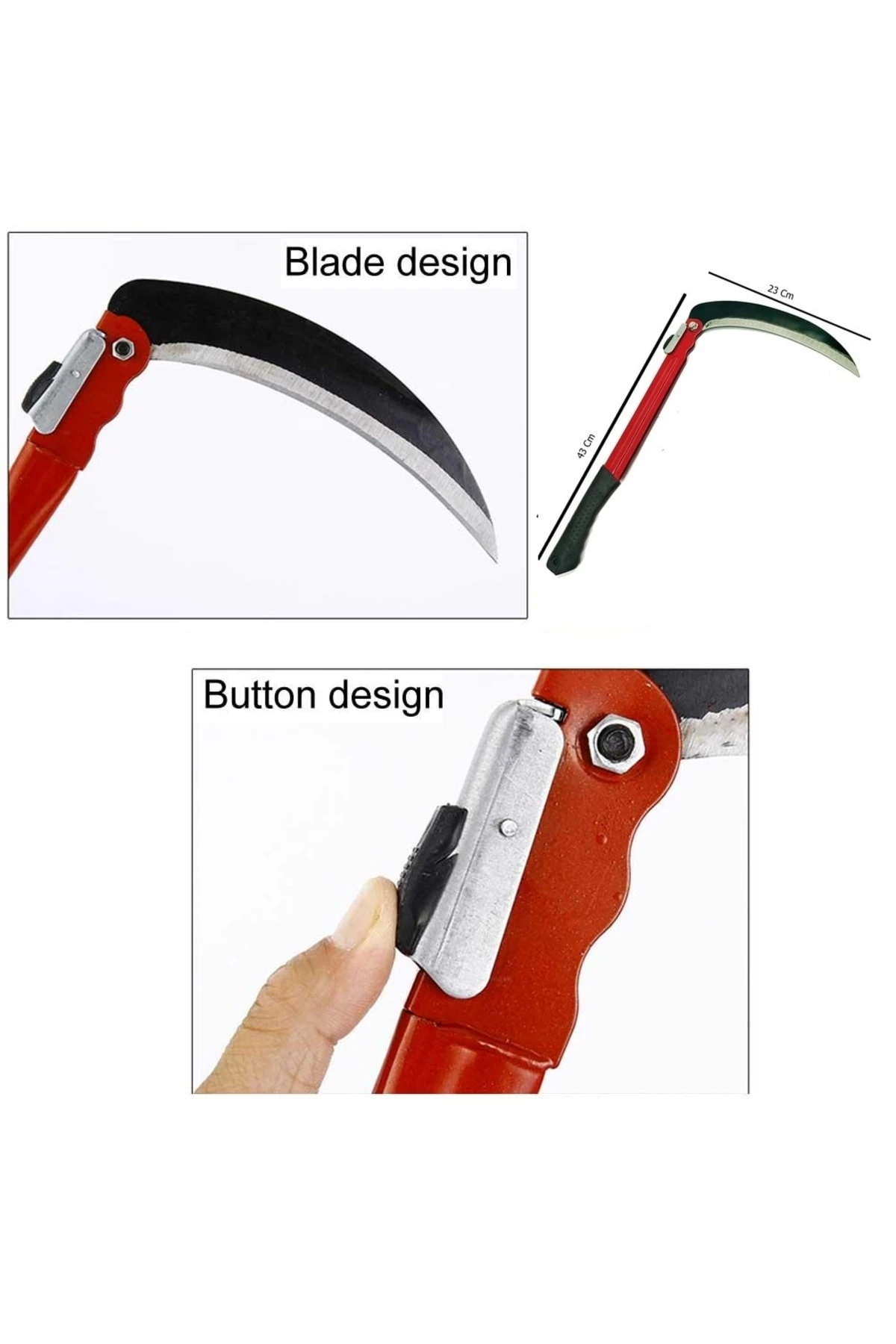 Katlanır Tırpan Ağaç Dal Ot Çalı Kesme Budama Orak Ve Tırpan Taşı Eğe Bileme Seti 3 Parça Bahçe Seti