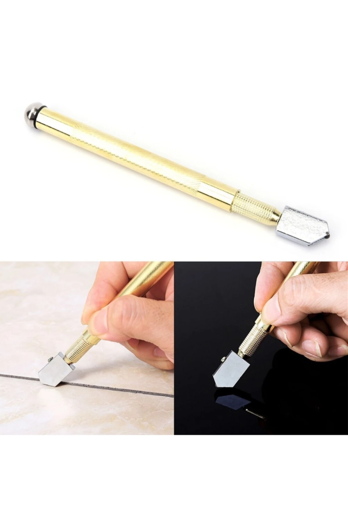 Elmas Kalem Cam Kesici Fayans Kesici Kendinden Yağlama Yağı Besleme Uçlu Cam Kesici Metal Saplı