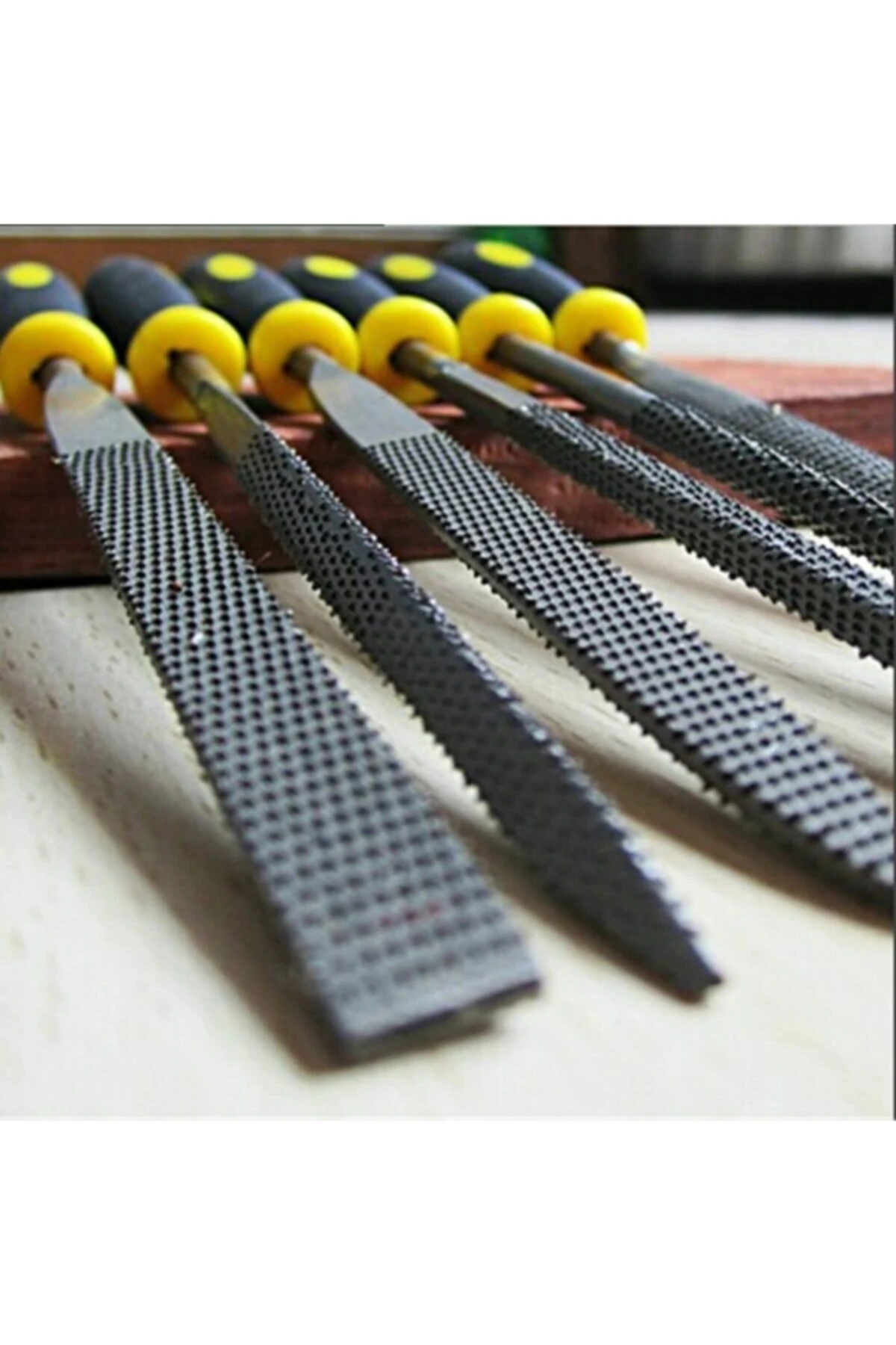 Mini Törpü Eğe Seti Plastik Saplı 14cm Ahşap Için Törpü 6 Parçalı Karbon Ege Takımı