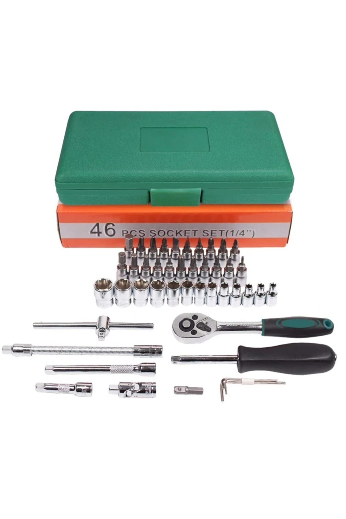 46 Parça Mini Lokma Takımı Otomatik Cırcırlı 1/4" Wrench Set Yüksek Kalite Kombinasyon Alet Seti