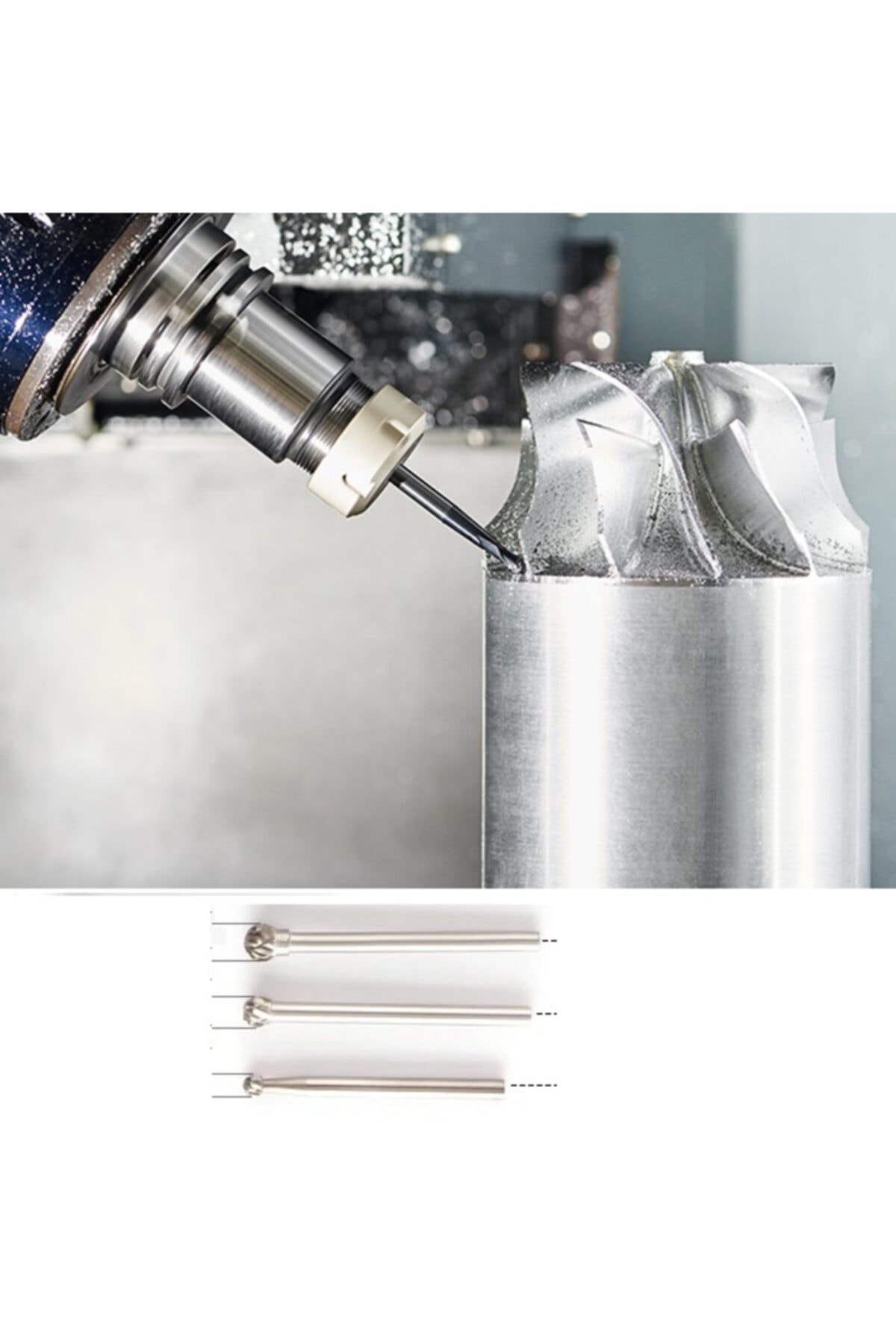 Karbür Uç Seti 2.0mm 2.5mm 3mm Carbide Cnc Router Ucu Yoğun Çelik Metal Ahşap Işleme Ucu 3 Lü Set